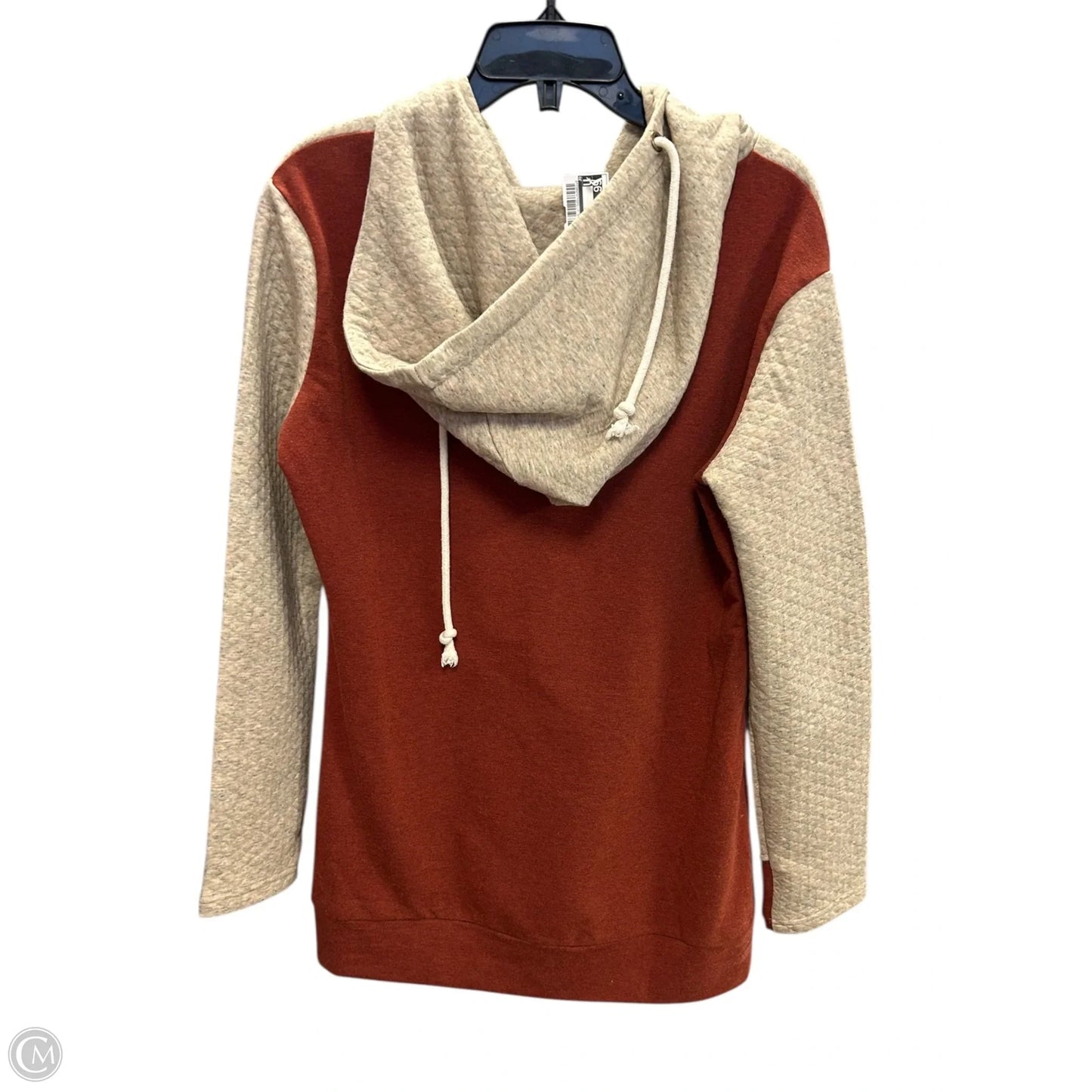 Sweatshirt Hoodie By Vanilla Bay In Orange & Tan, Size: L