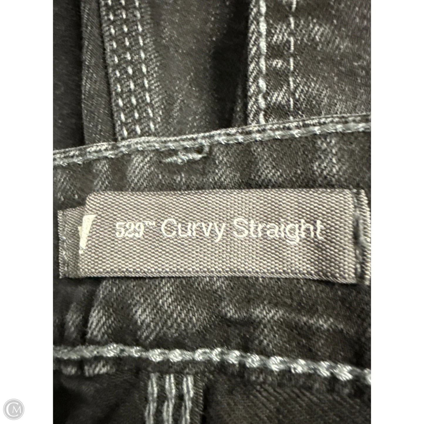 Jeans Straight By Levis In Black Denim, Size: 10