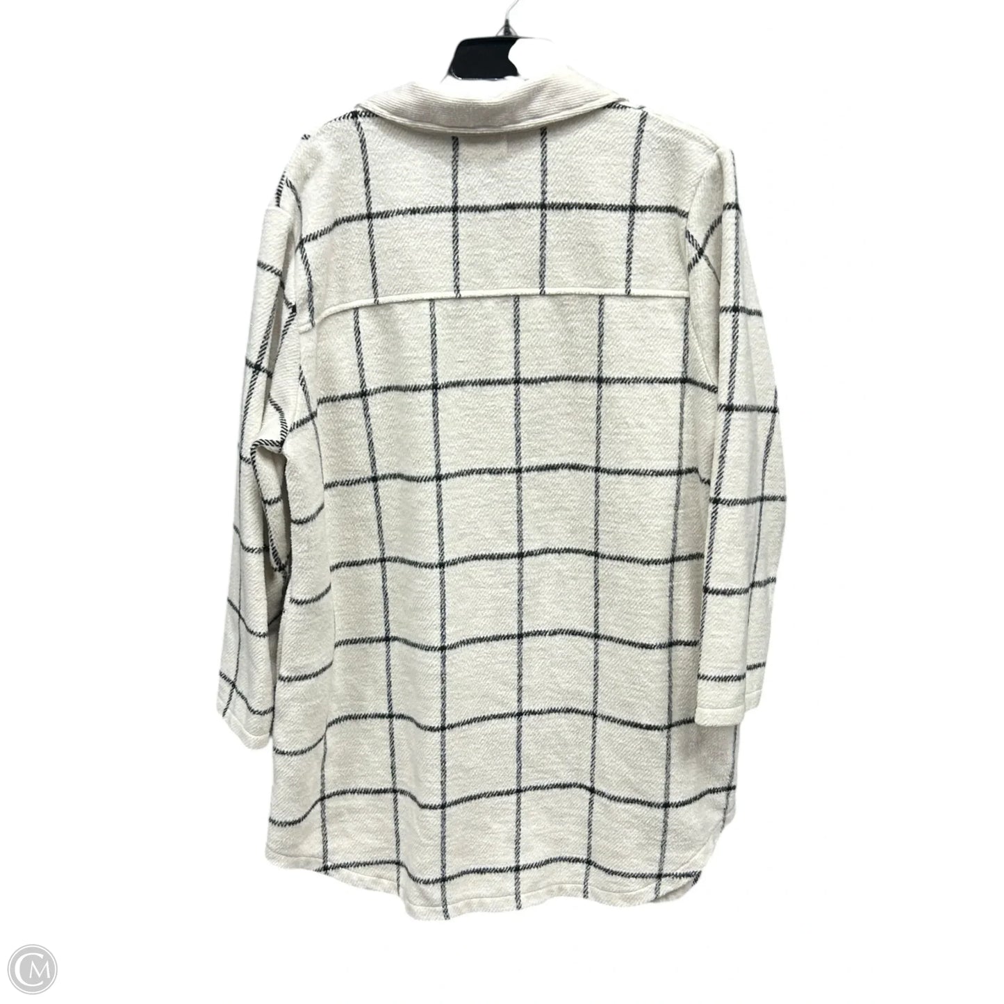Jacket Shirt By Melloday In Black & Cream, Size: 1x