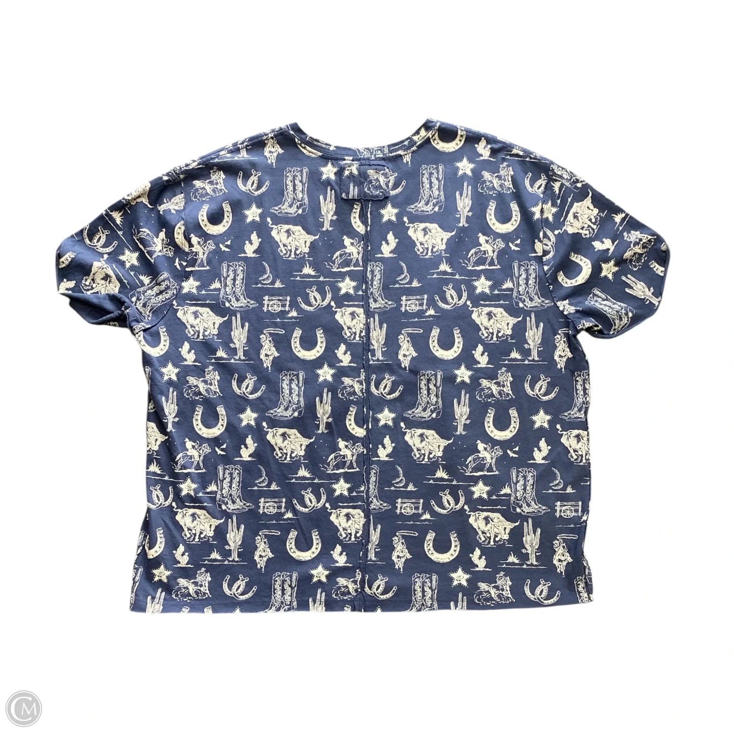 Top Short Sleeve By We The Free In Blue & Tan, Size: M