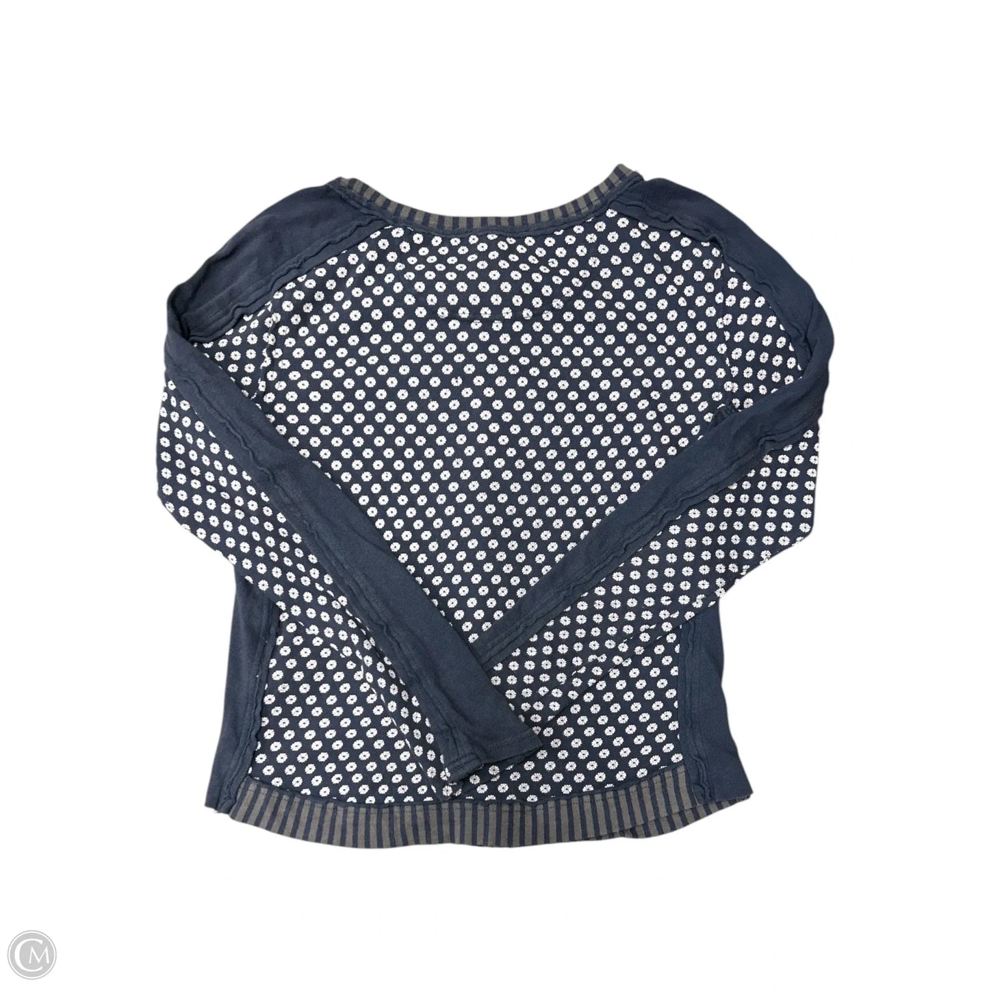 Top Long Sleeve By We The Free In Blue & White, Size: L