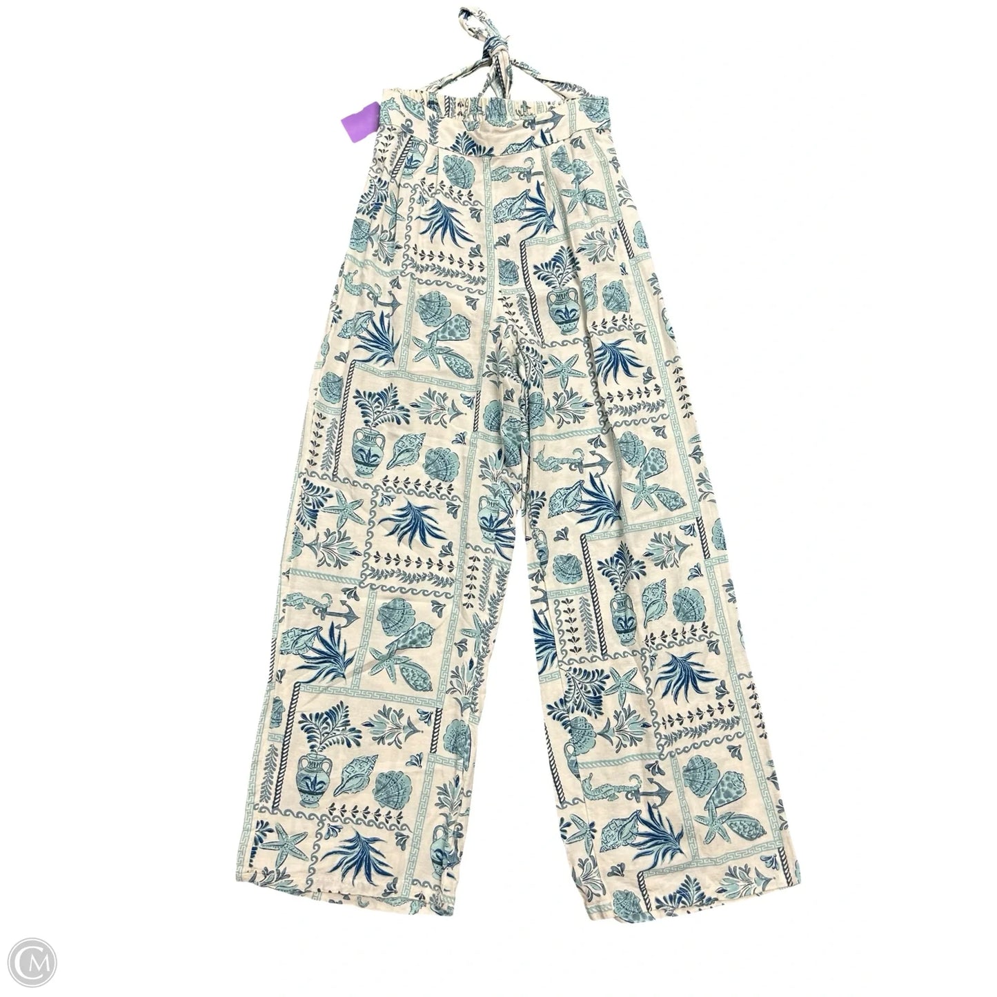 Pants Linen By Clothes Mentor In Blue & White, Size: S