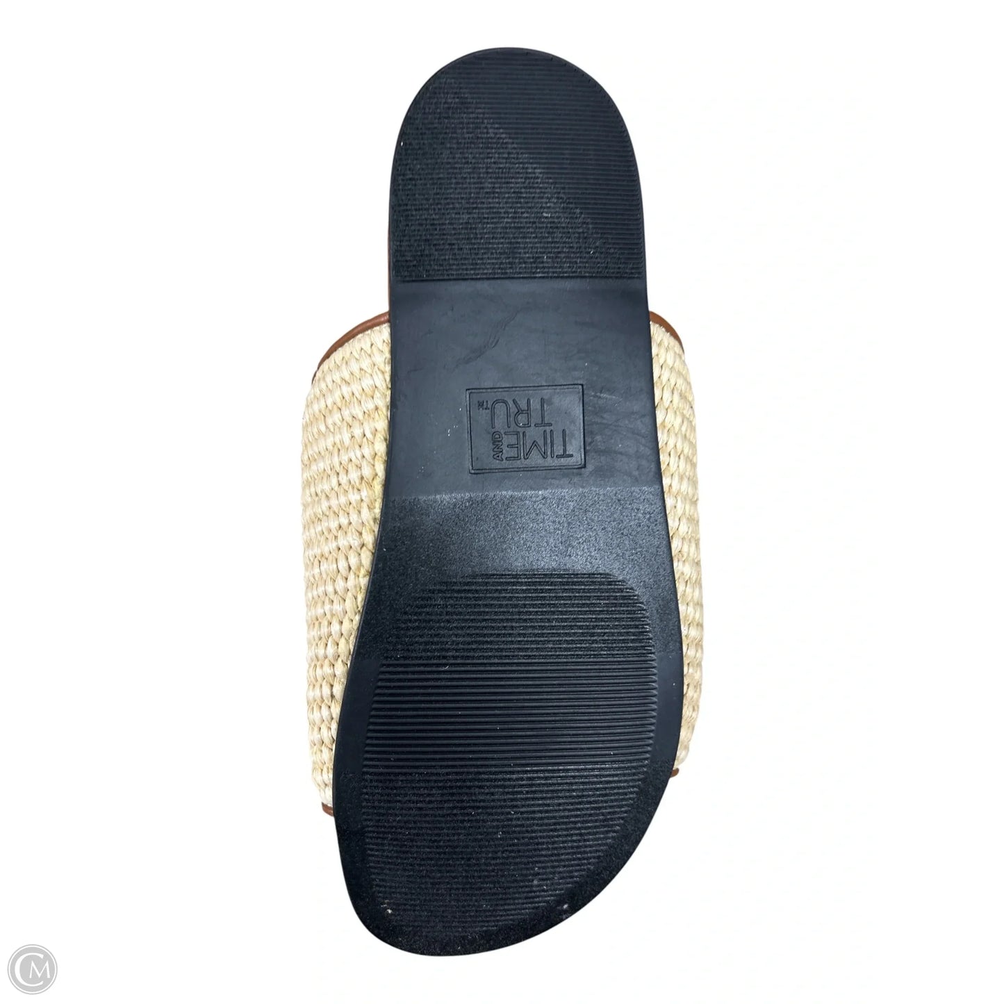 Sandals Flats By Time And Tru In Brown & Cream, Size: 7
