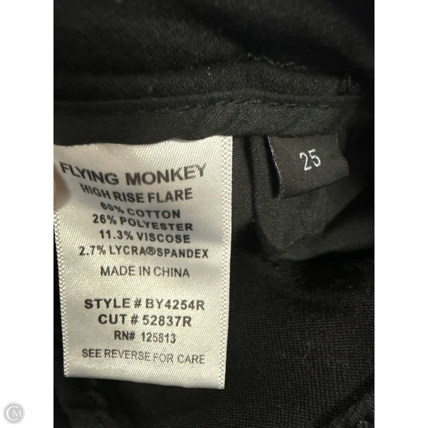 Jeans Flared By Flying Monkey In Black Denim, Size: 2