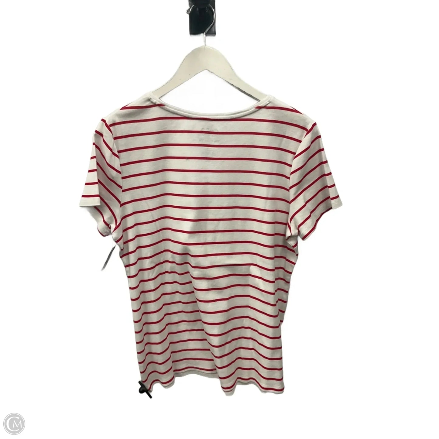 Top Short Sleeve By Croft And Barrow In Red & White, Size: L