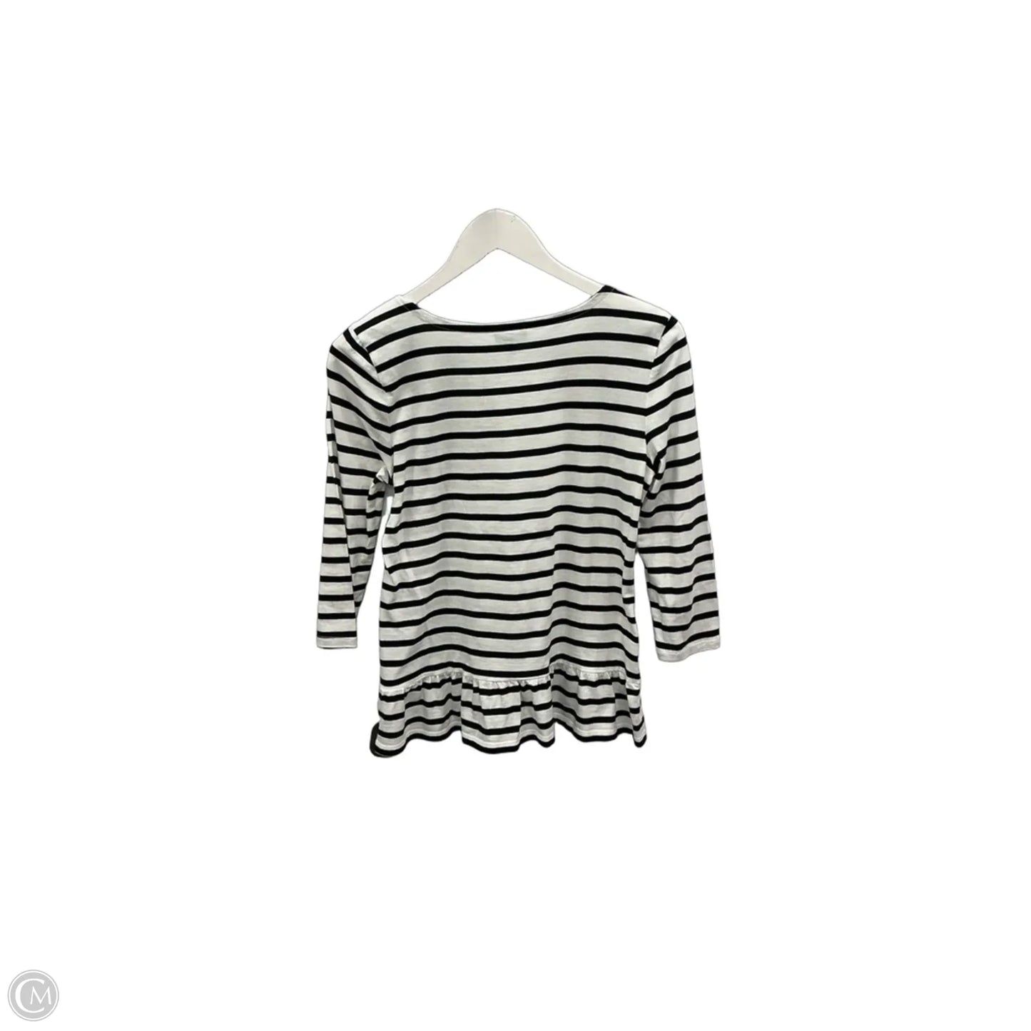 Top 3/4 Sleeve By Talbots In Black & White, Size: Sp
