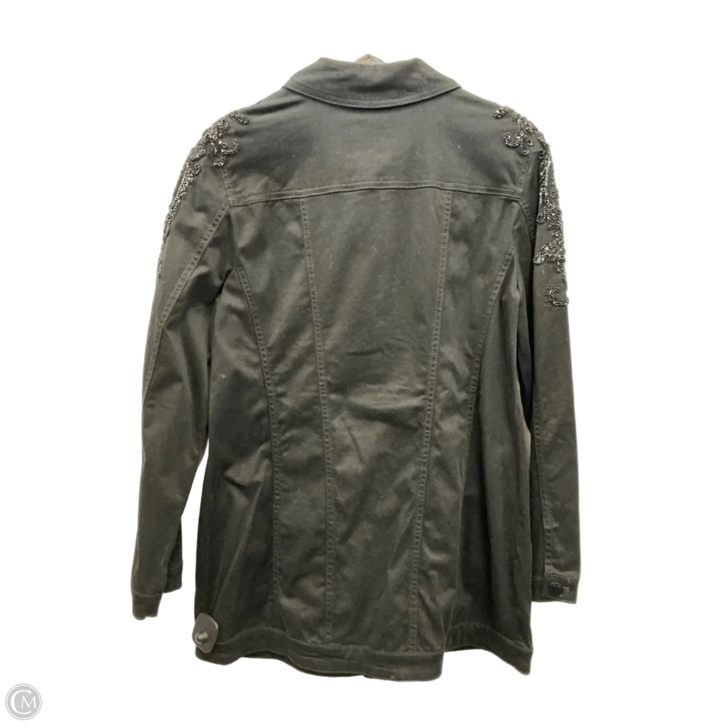 Jacket Denim By Chicos In Black Denim, Size: M