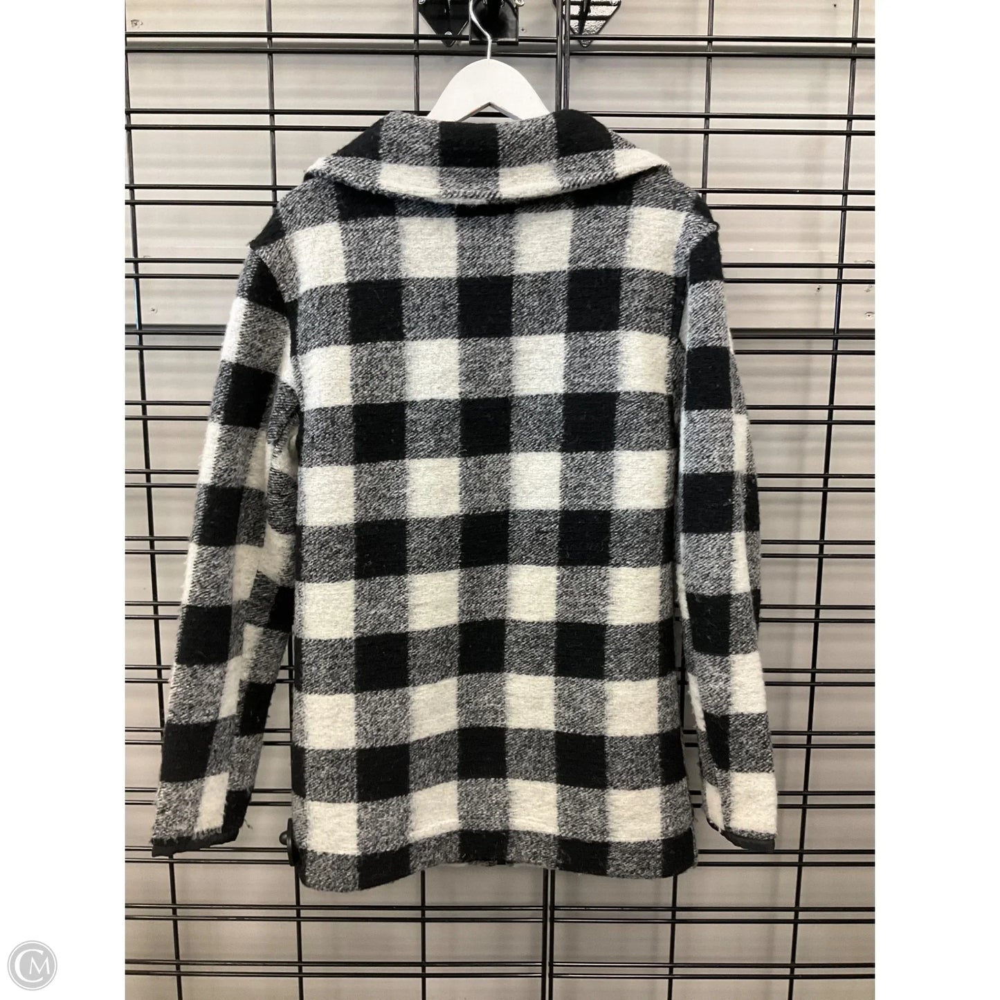 Coat Peacoat By Clothes Mentor In Black & White, Size: Xs