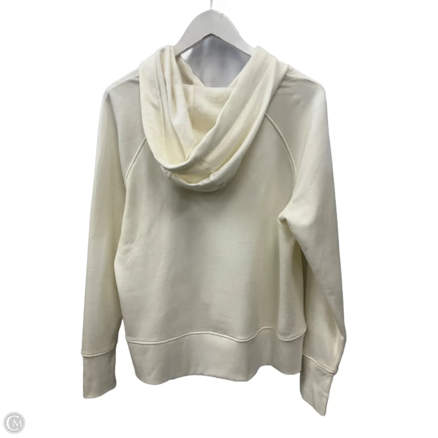 Athletic Sweatshirt Hoodie By 90 Degrees By Reflex In Cream, Size: L