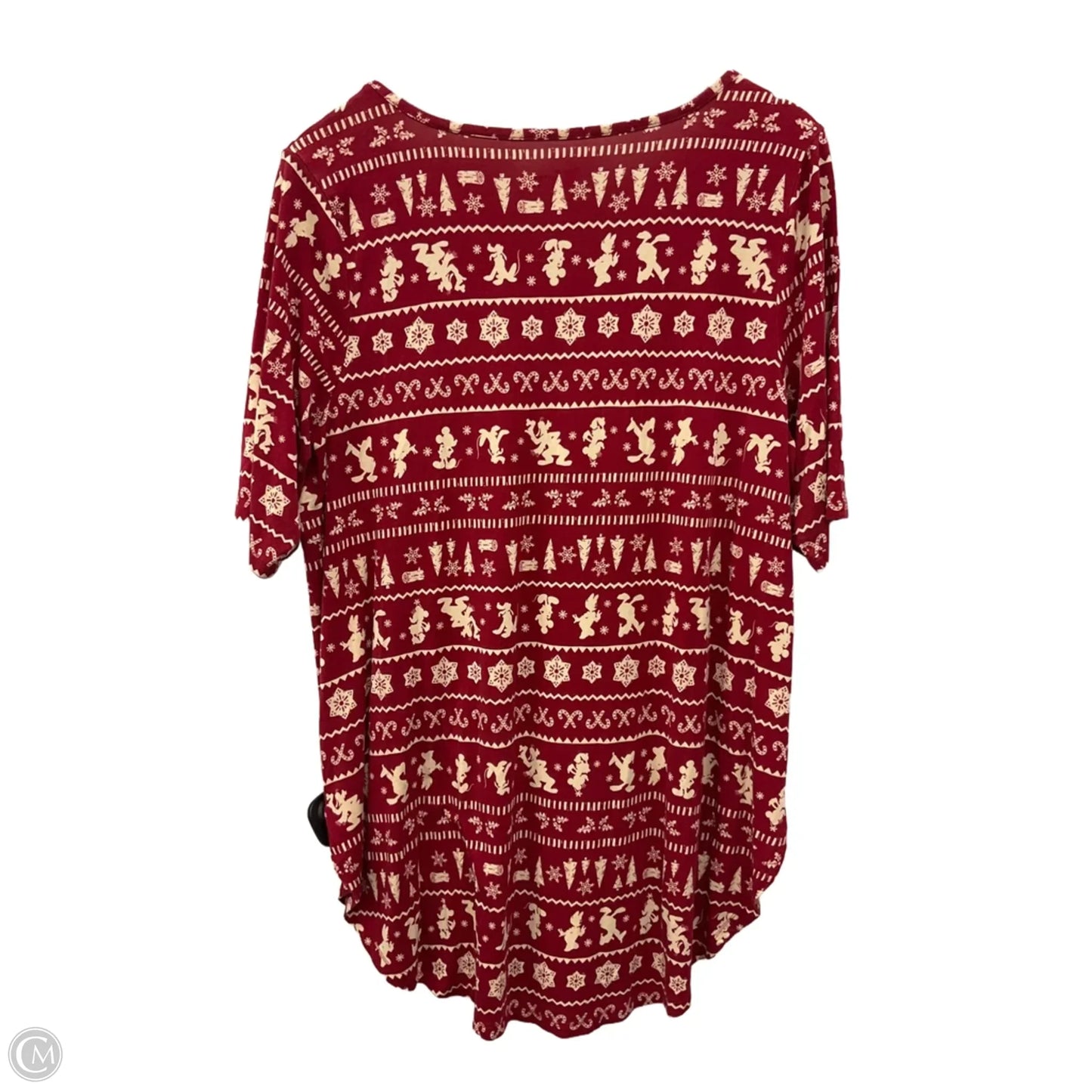Top Short Sleeve By Disney In Red, Size: 2x