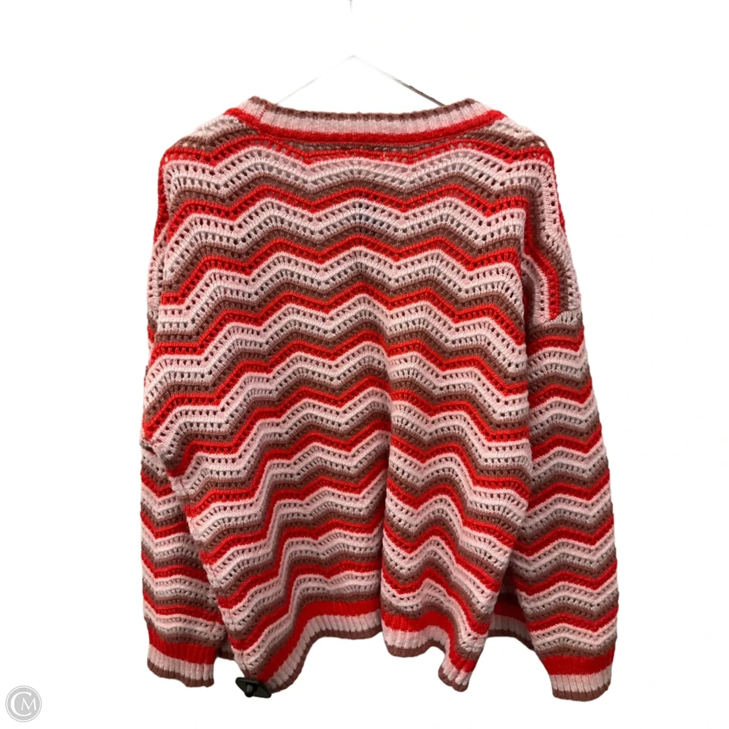 Sweater Cardigan By Maurices In Pink & Red, Size: Xxl