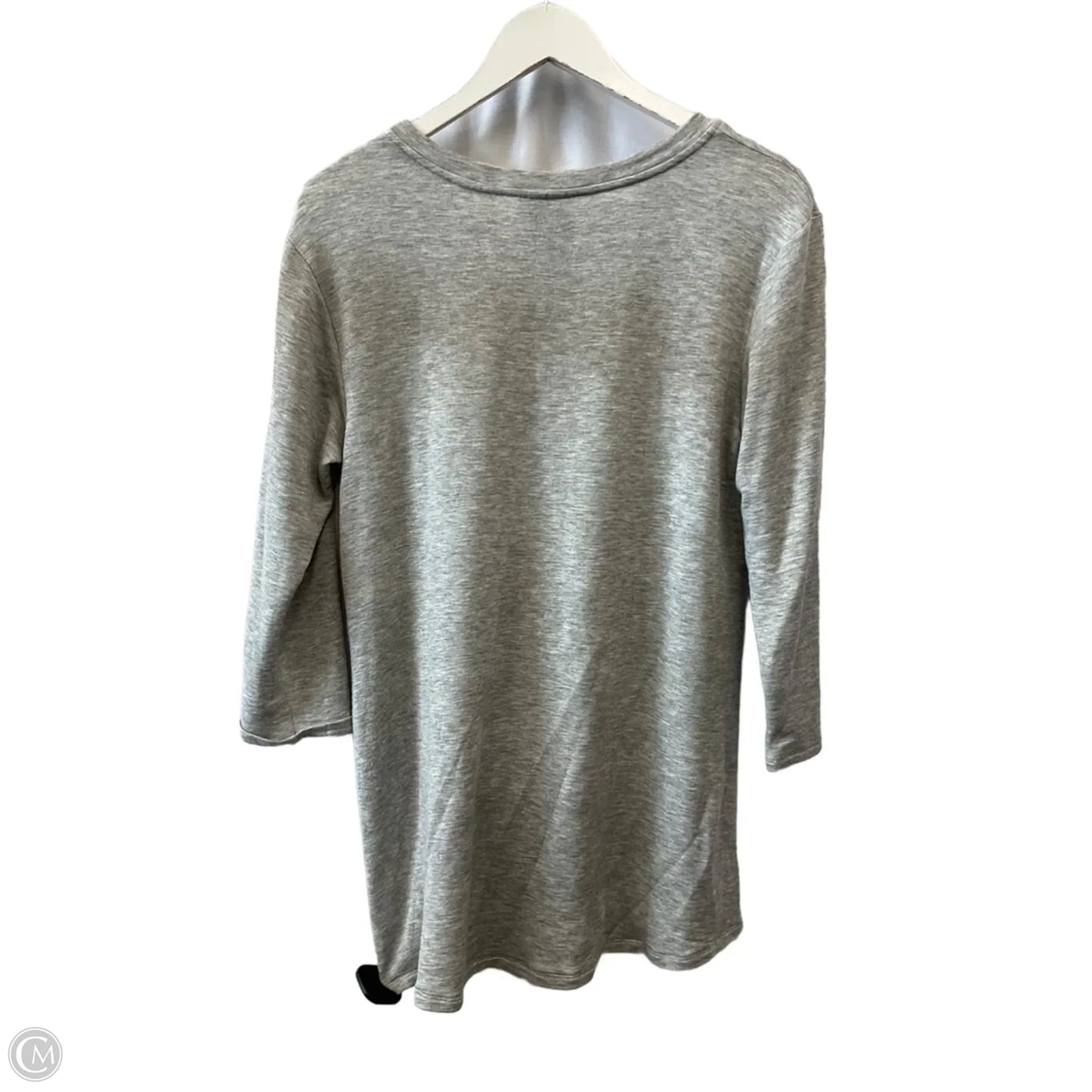 Top 3/4 Sleeve By Bobeau In Grey, Size: M