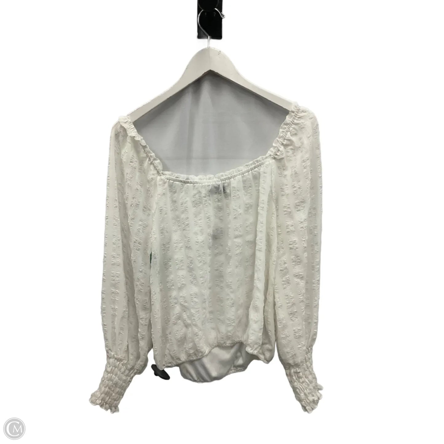 Top Long Sleeve By Penelope Rose In White, Size: M