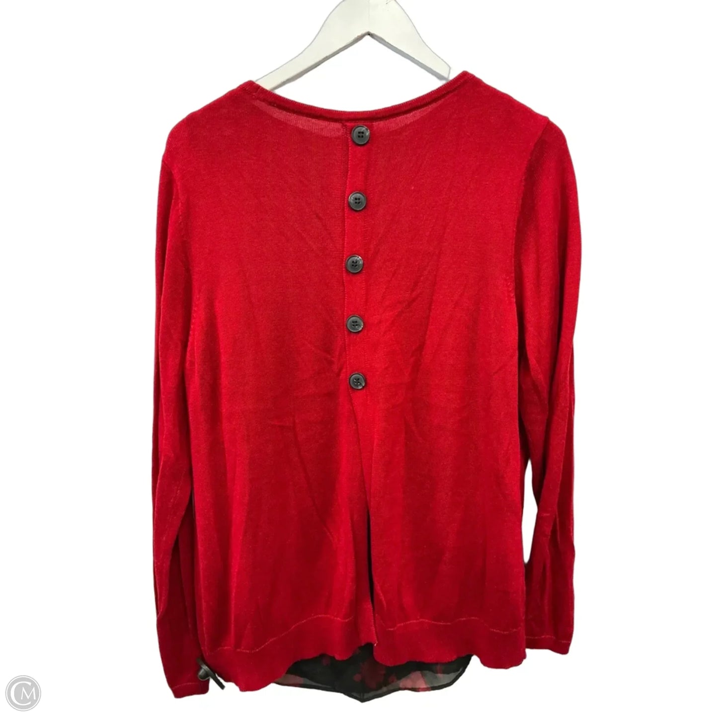 Top Long Sleeve By Apt 9 In Red, Size: L