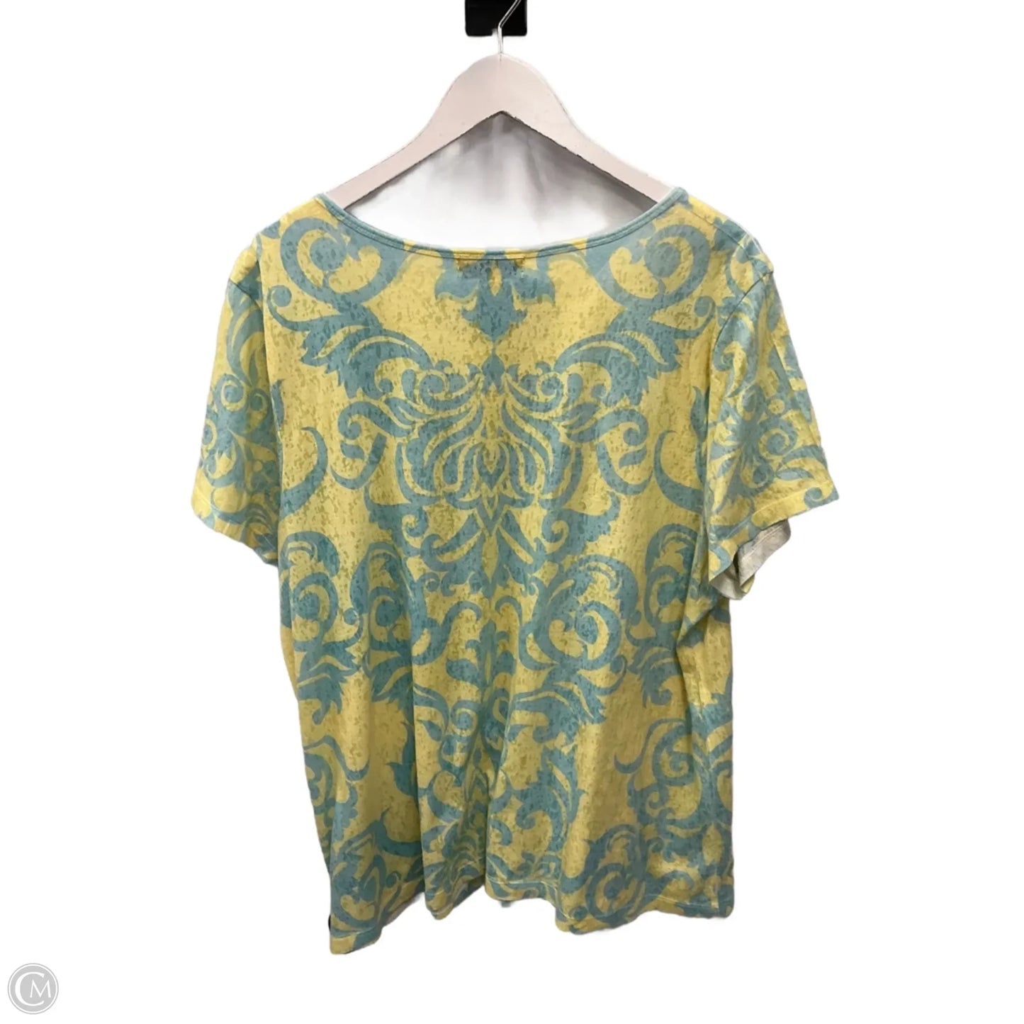Top Short Sleeve By Cj Banks In Yellow, Size: 2x