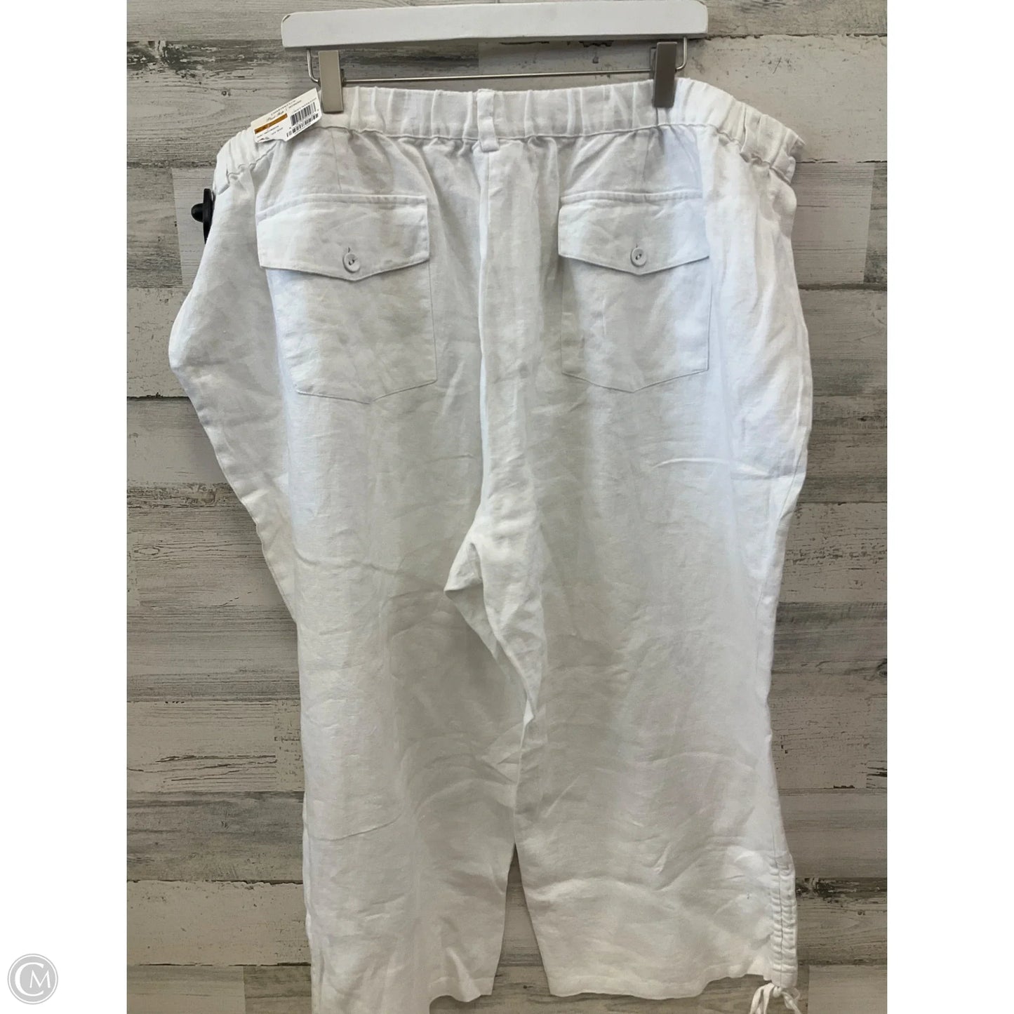Pants Linen By Charter Club In White, Size: 3x