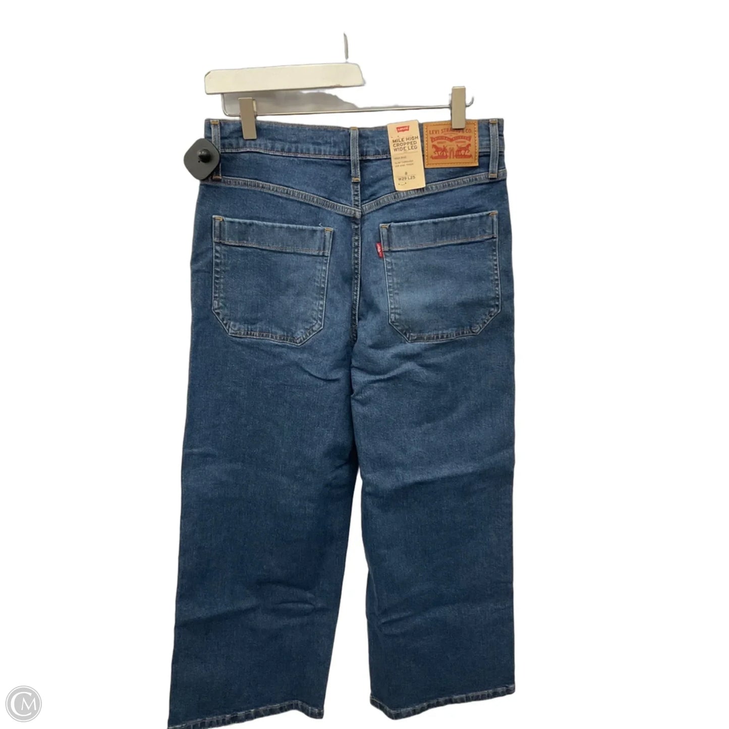 Jeans Cropped By Levis In Blue Denim, Size: 8