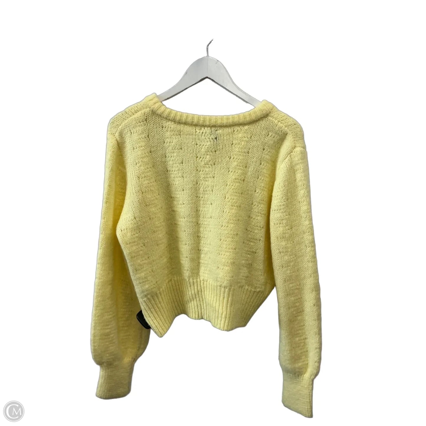 Sweater Cardigan By Freshman In Yellow, Size: Xl