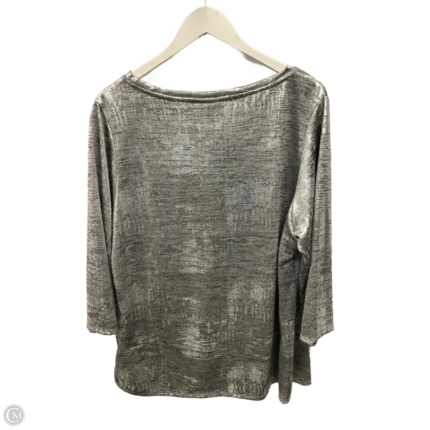 Top Short Sleeve By Ruby Rd In Silver, Size: 1x