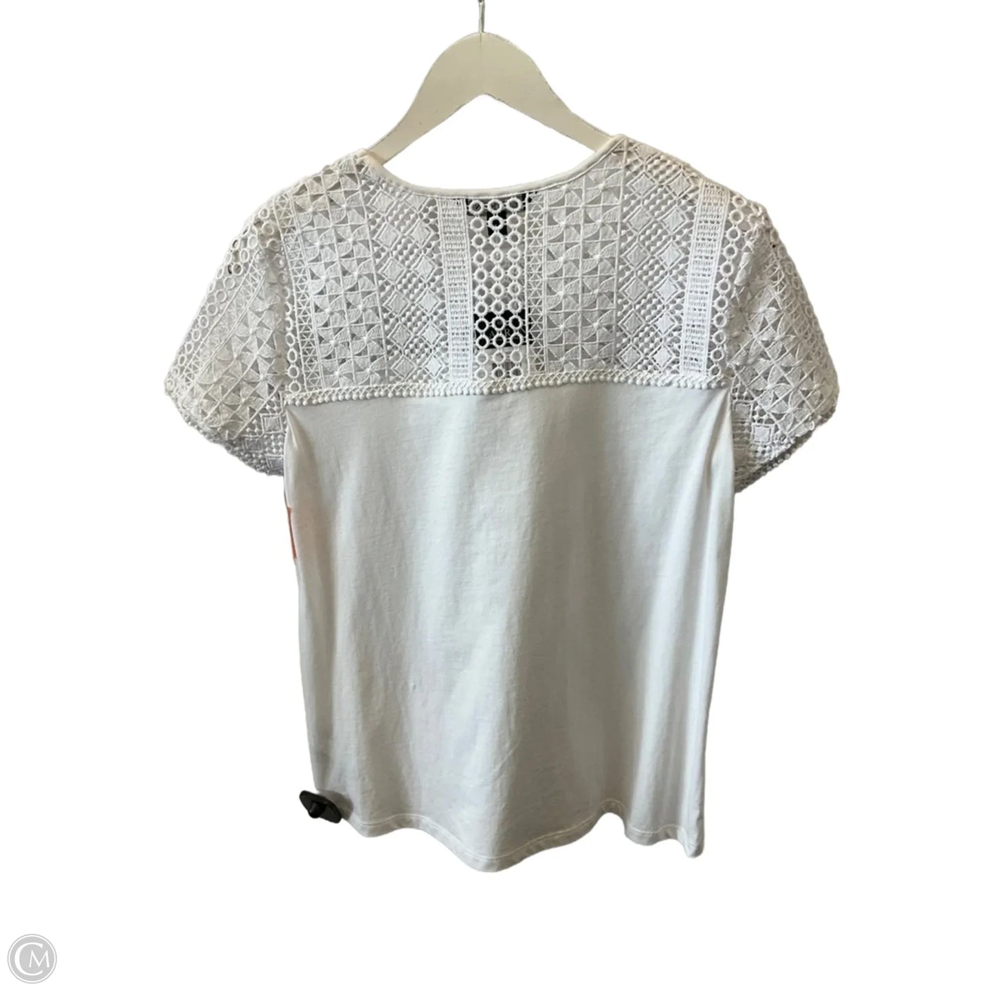 Top Short Sleeve By Lauren By Ralph Lauren In White, Size: M