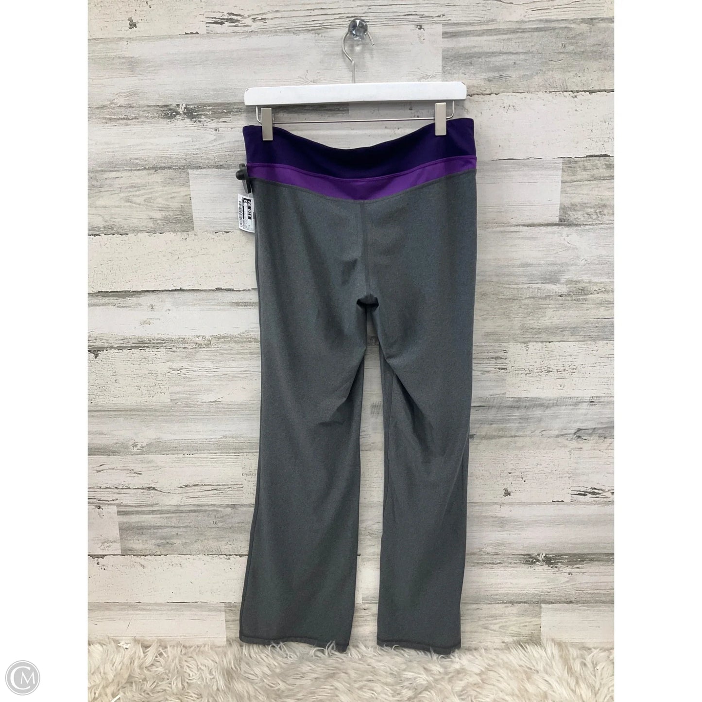 Athletic Leggings By Champion In Grey & Purple, Size: M