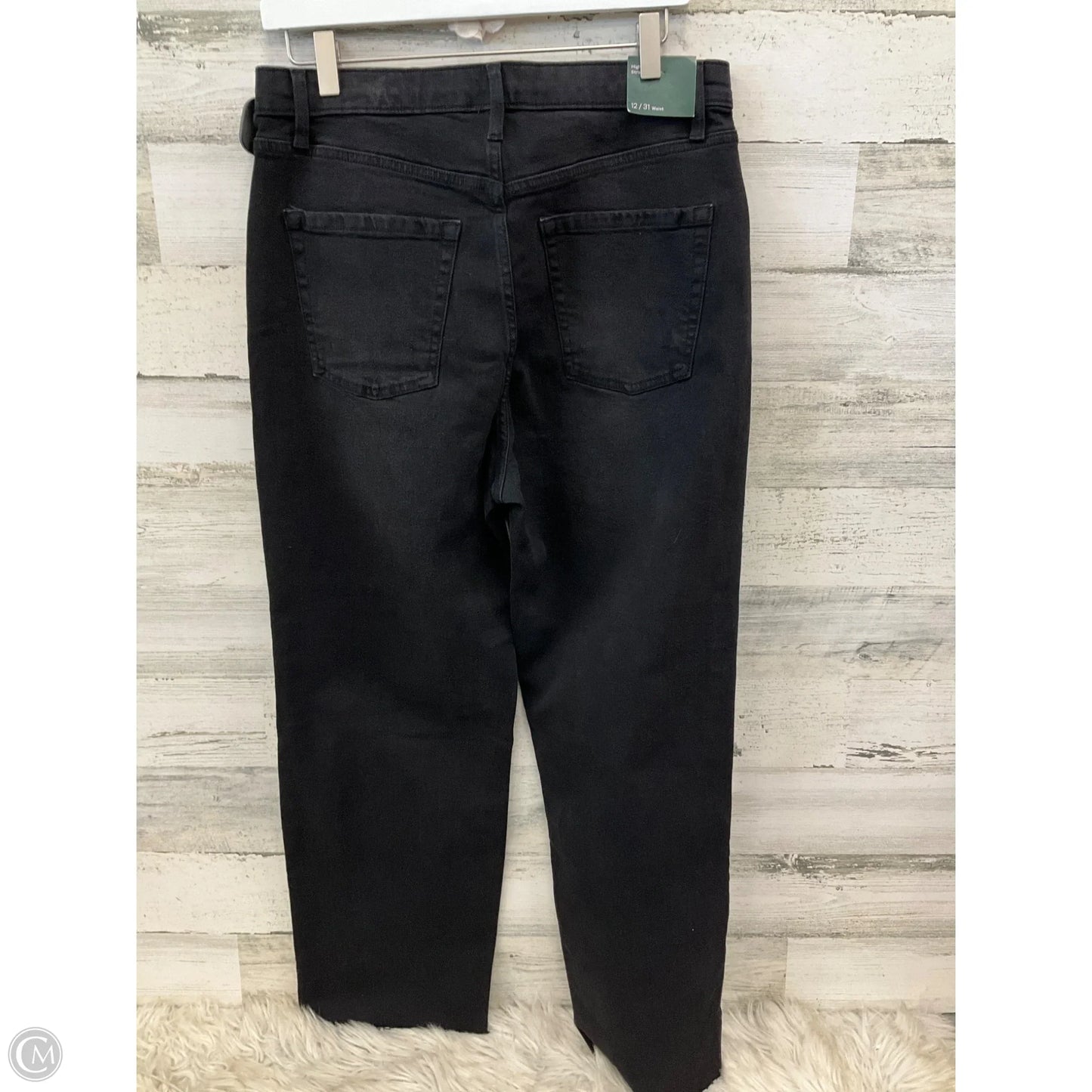 Jeans Straight By Wild Fable In Black Denim, Size: 12