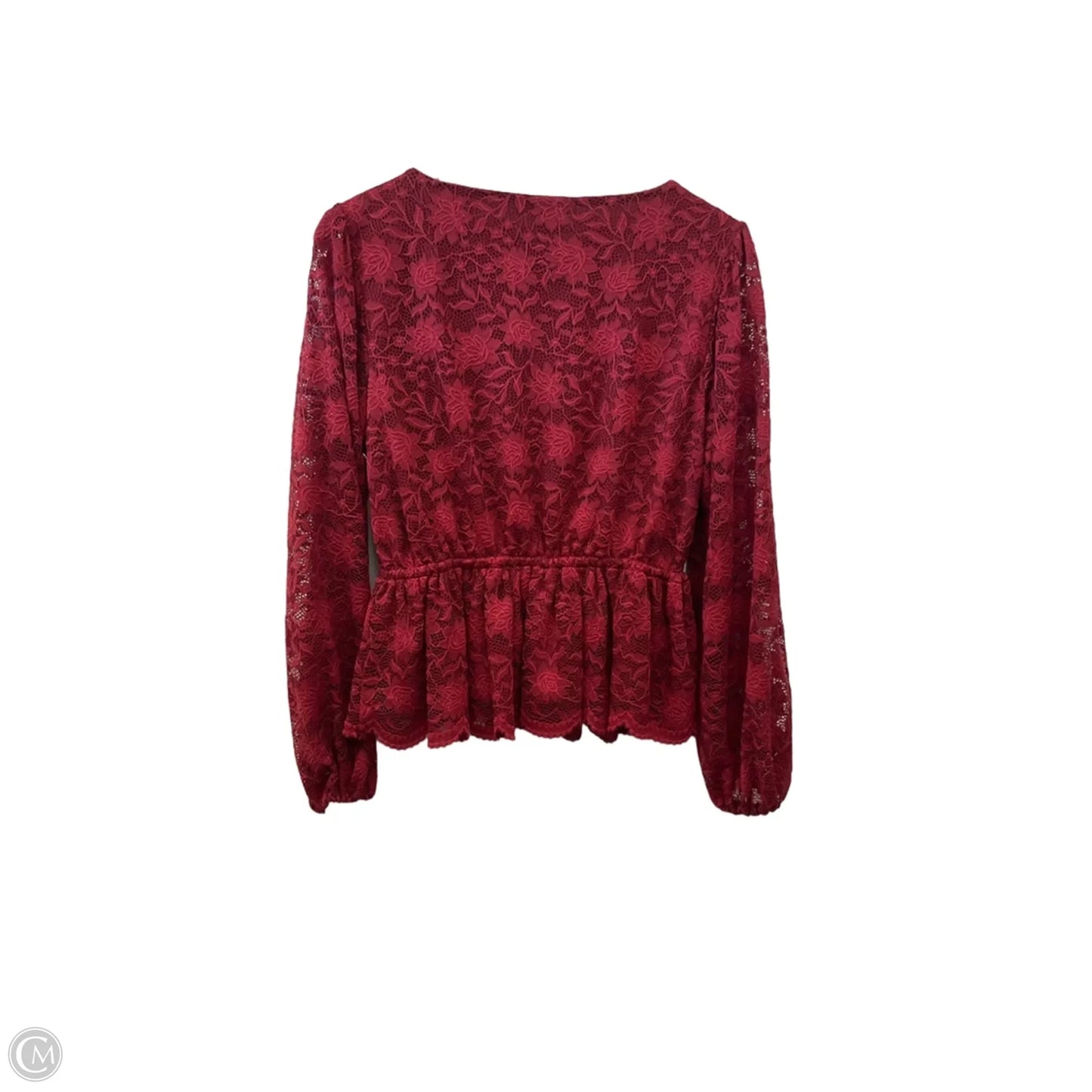 Top Long Sleeve By Maurices In Maroon, Size: M
