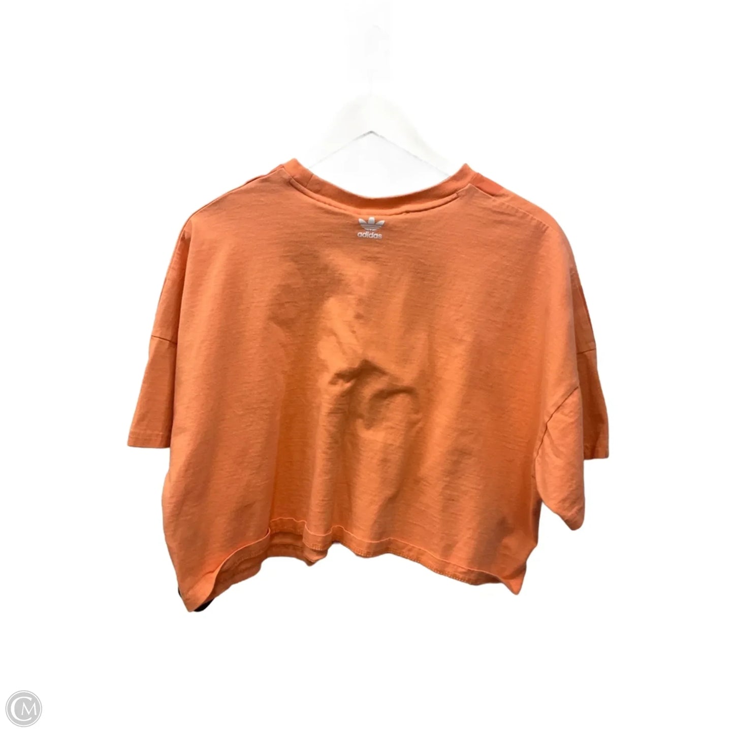 Athletic Top Short Sleeve By Adidas In Orange, Size: Xl