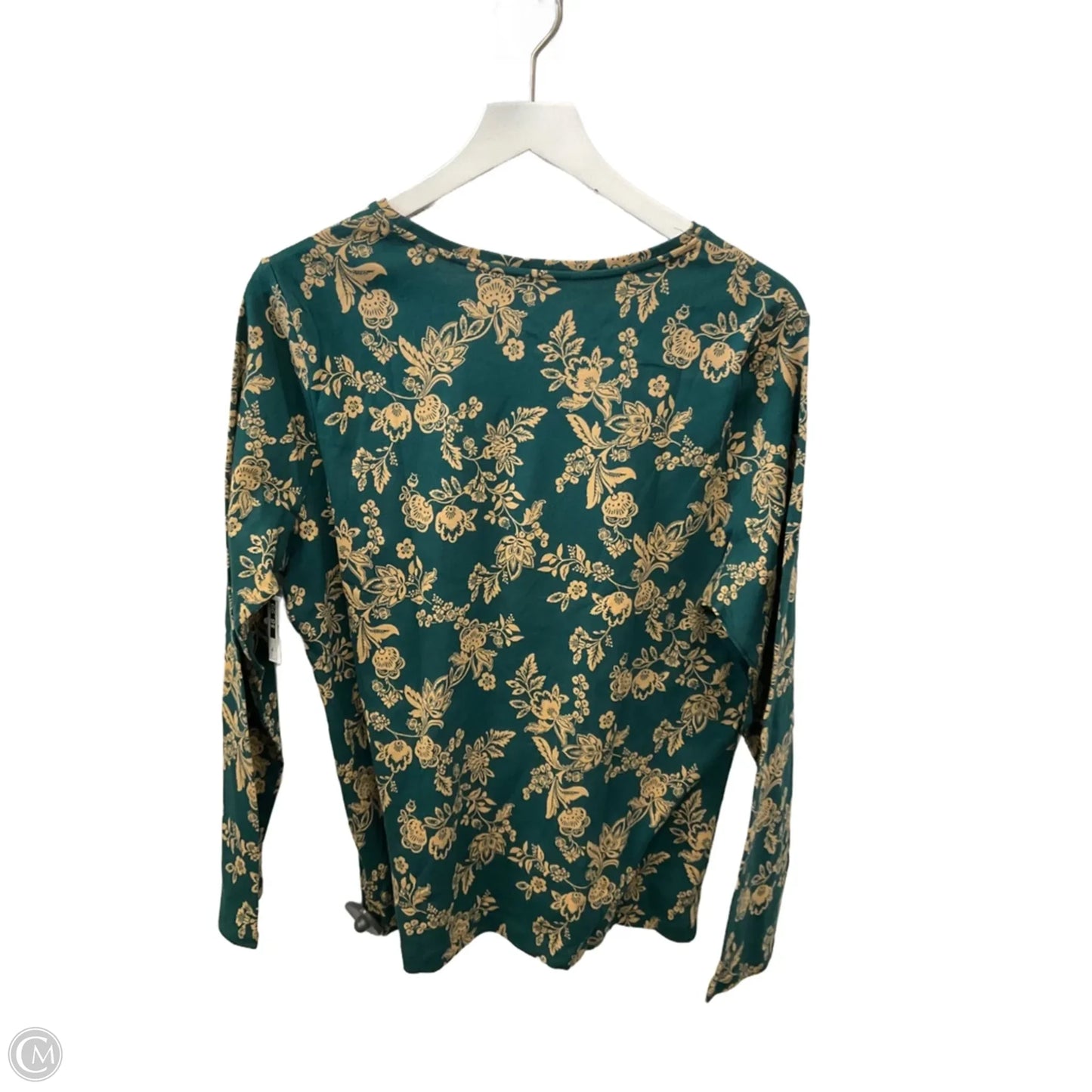 Top Long Sleeve By Croft And Barrow In Green & Tan, Size: Xl