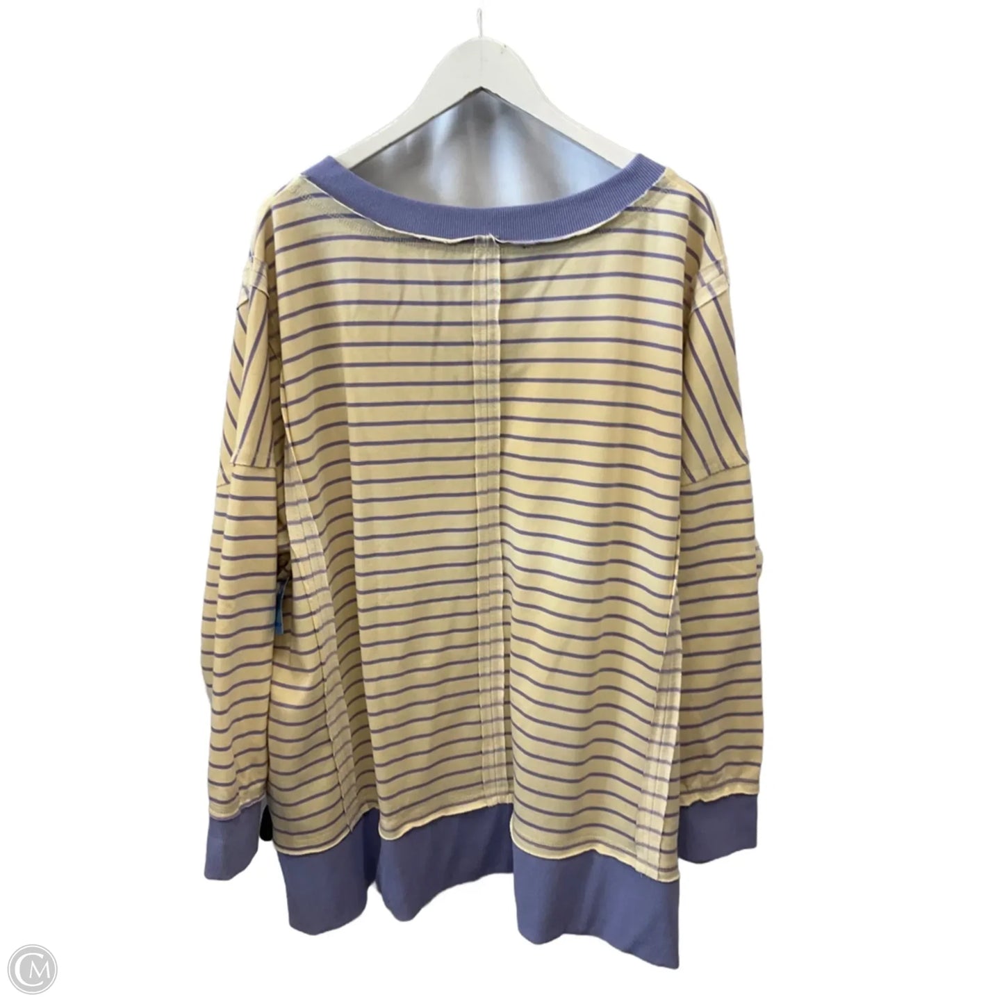 Top Long Sleeve By White Birch In Cream & Purple, Size: 2x