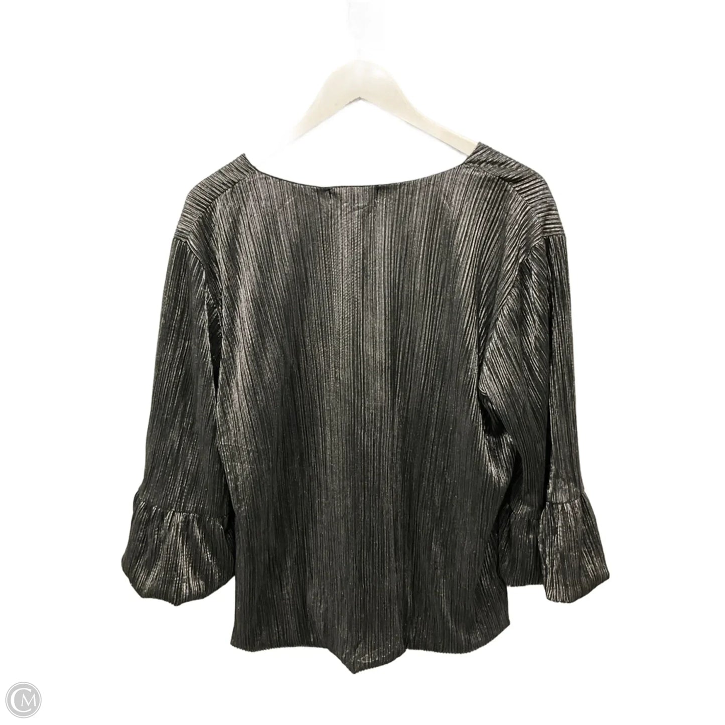Blouse 3/4 Sleeve By Jon And Anna In Silver, Size: Xl