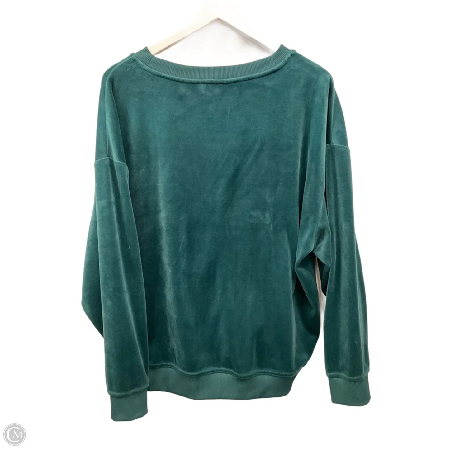 Sweatshirt Crewneck By Nicole Miller In Teal, Size: L