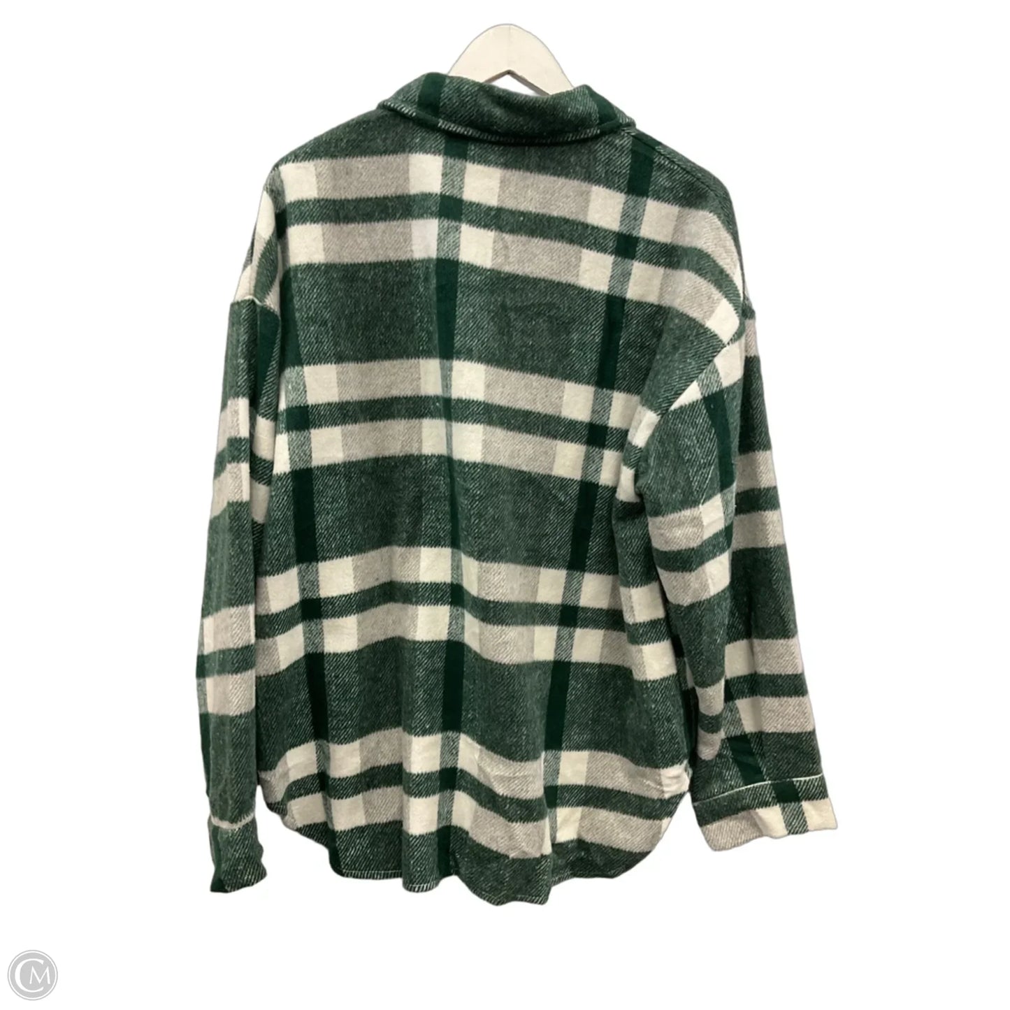 Jacket Shirt By Clothes Mentor In Green, Size: Xl