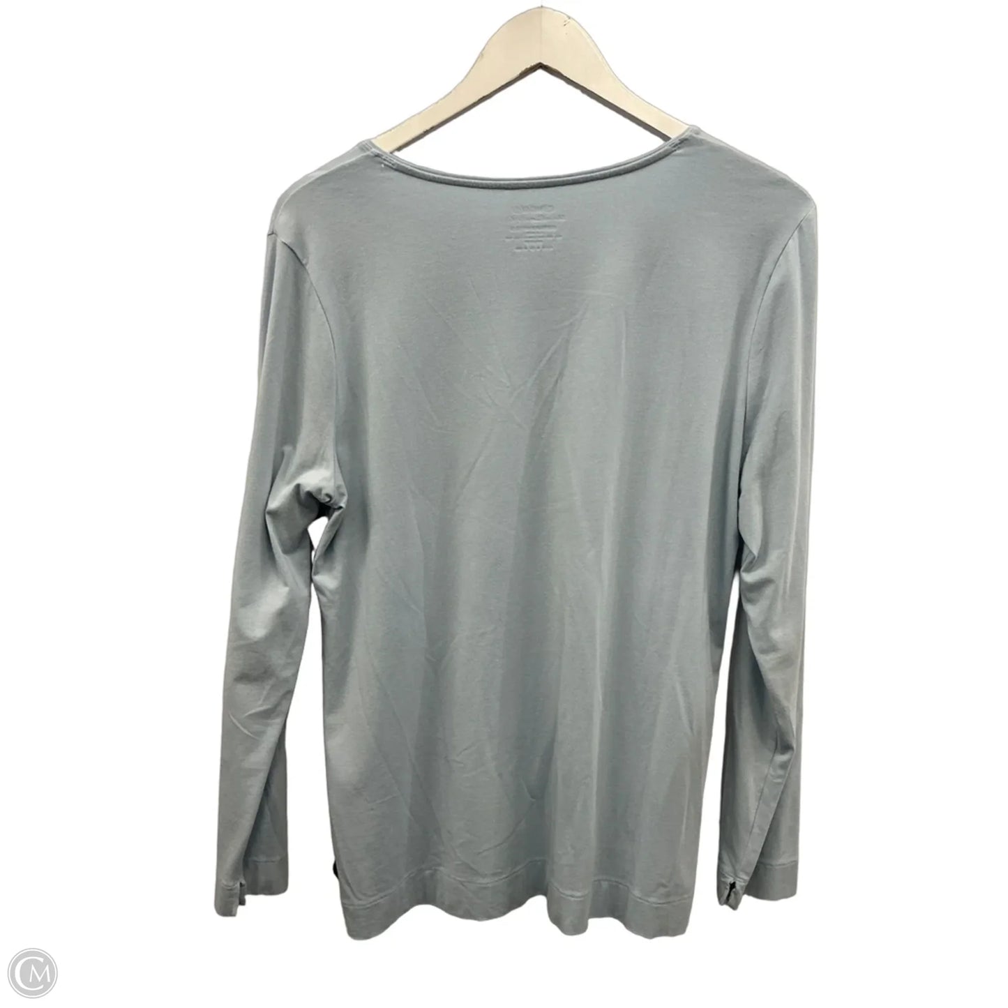 Athletic Top Long Sleeve Collar By Chicos In Blue, Size: L