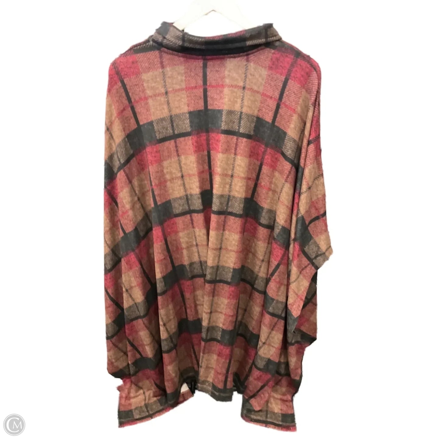 Poncho By Clothes Mentor In Brown & Red, Size: 2x