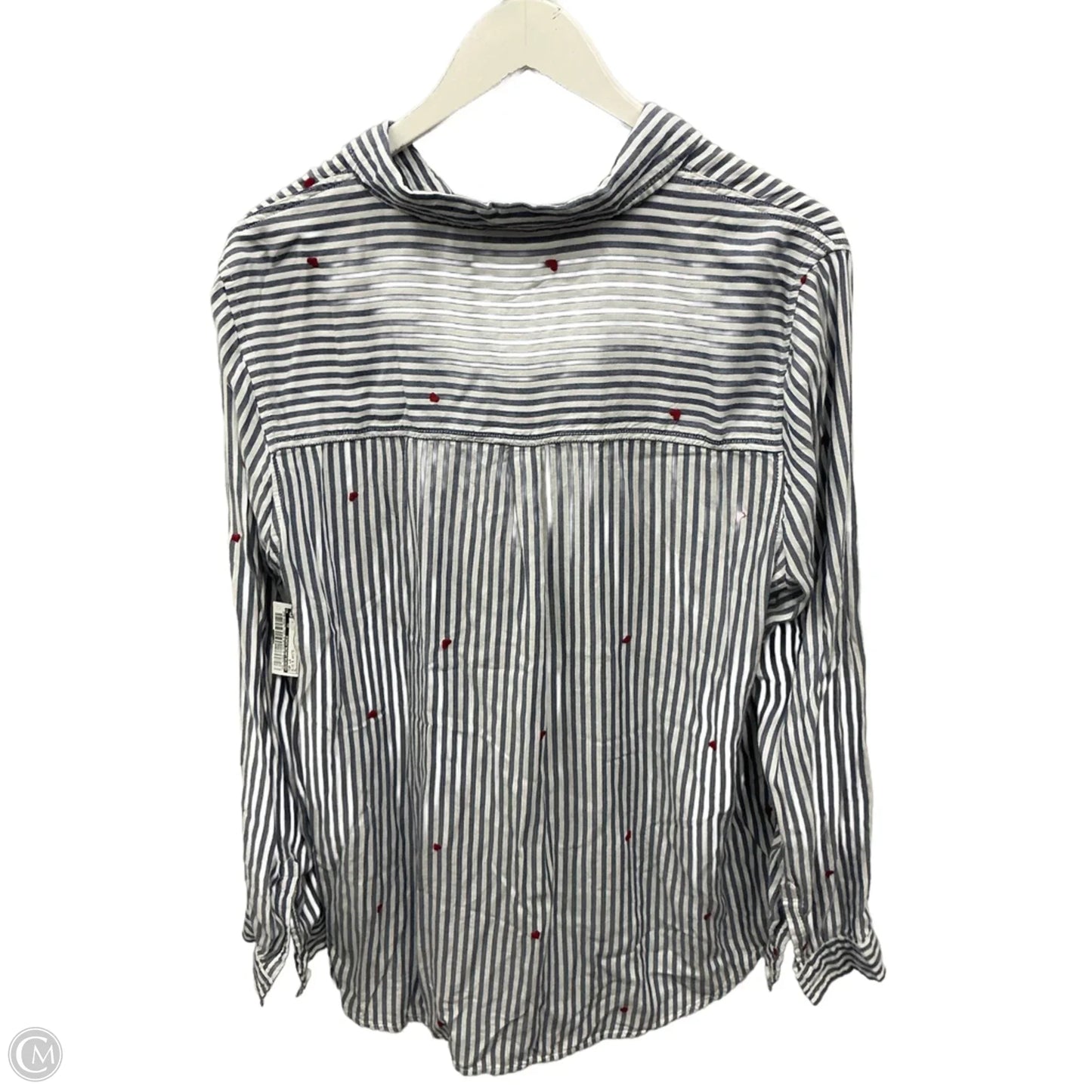 Top Long Sleeve By Beachlunchlounge In Blue & White, Size: Xl