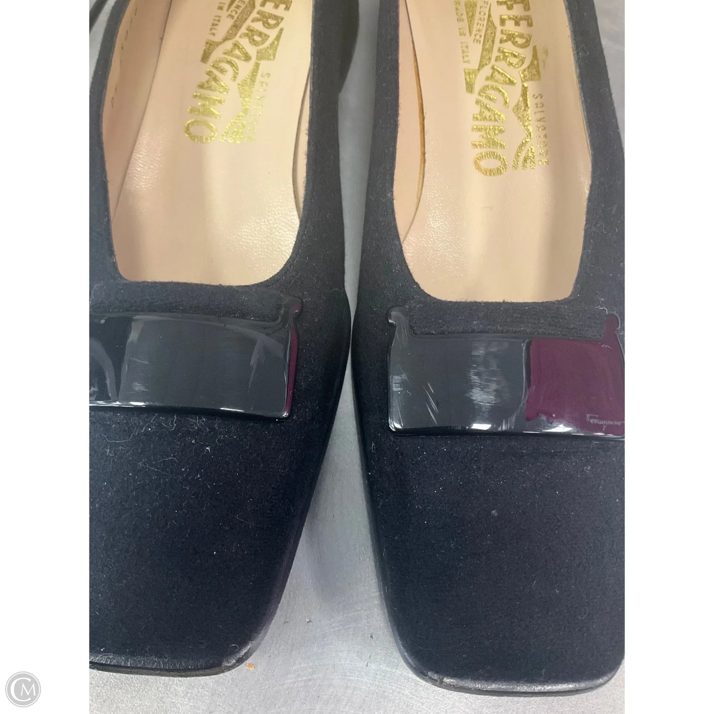 Shoes Designer By Ferragamo In Black, Size: 7.5
