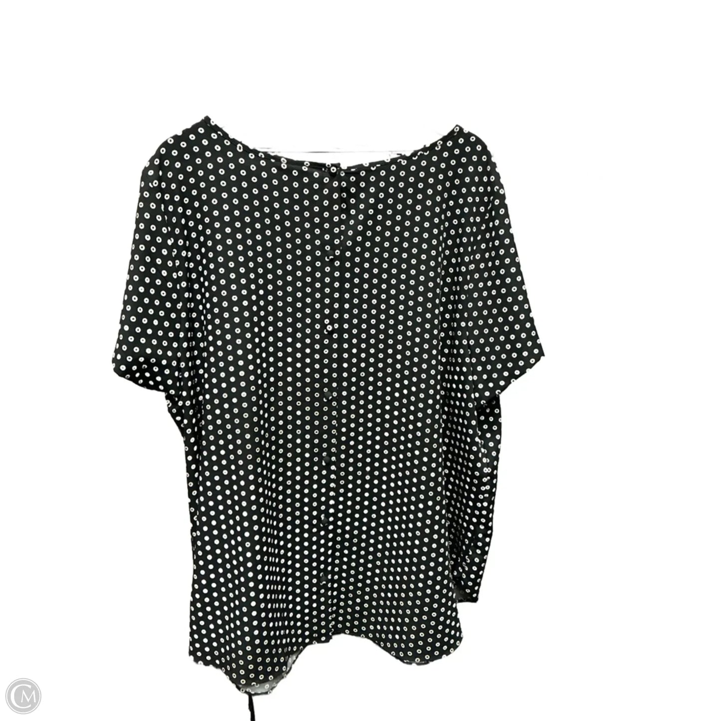 Top Short Sleeve By Ava & Viv In Black & White, Size: 3x