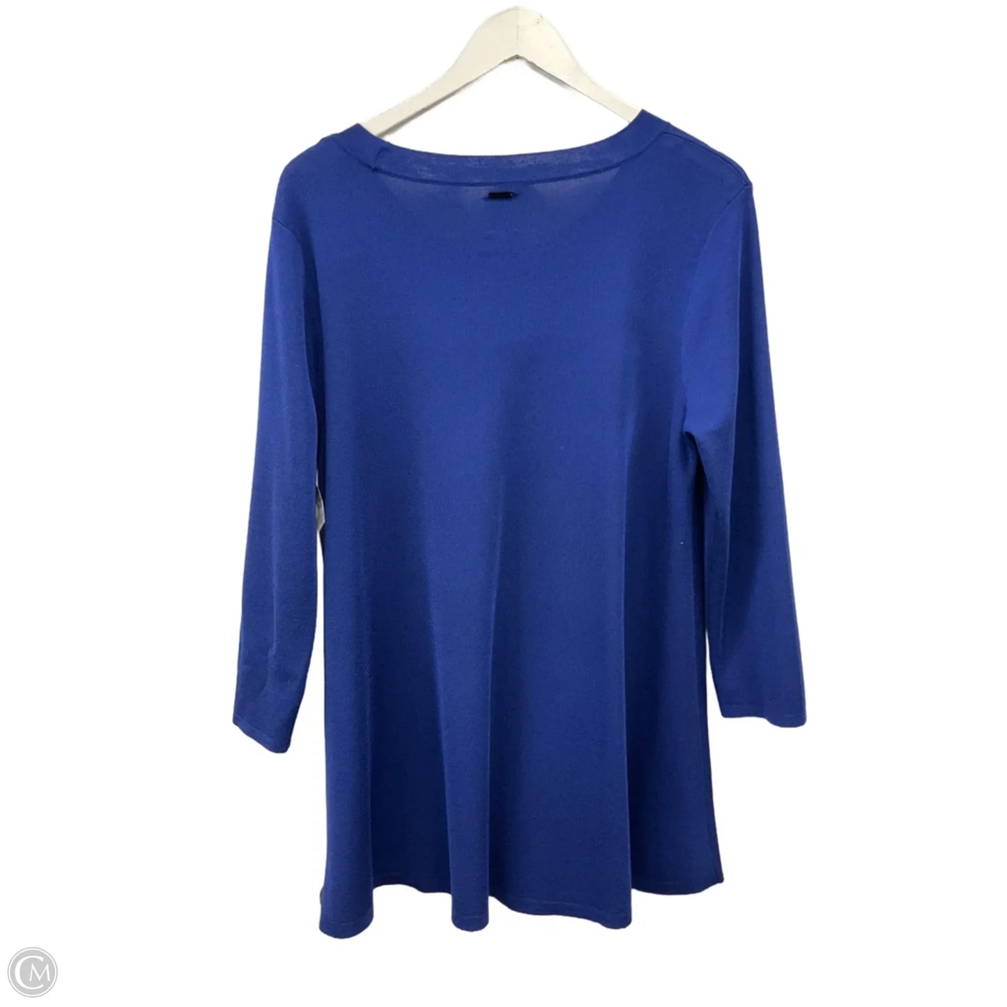 Tunic 3/4 Sleeve By Anne Klein In Blue, Size: Xl