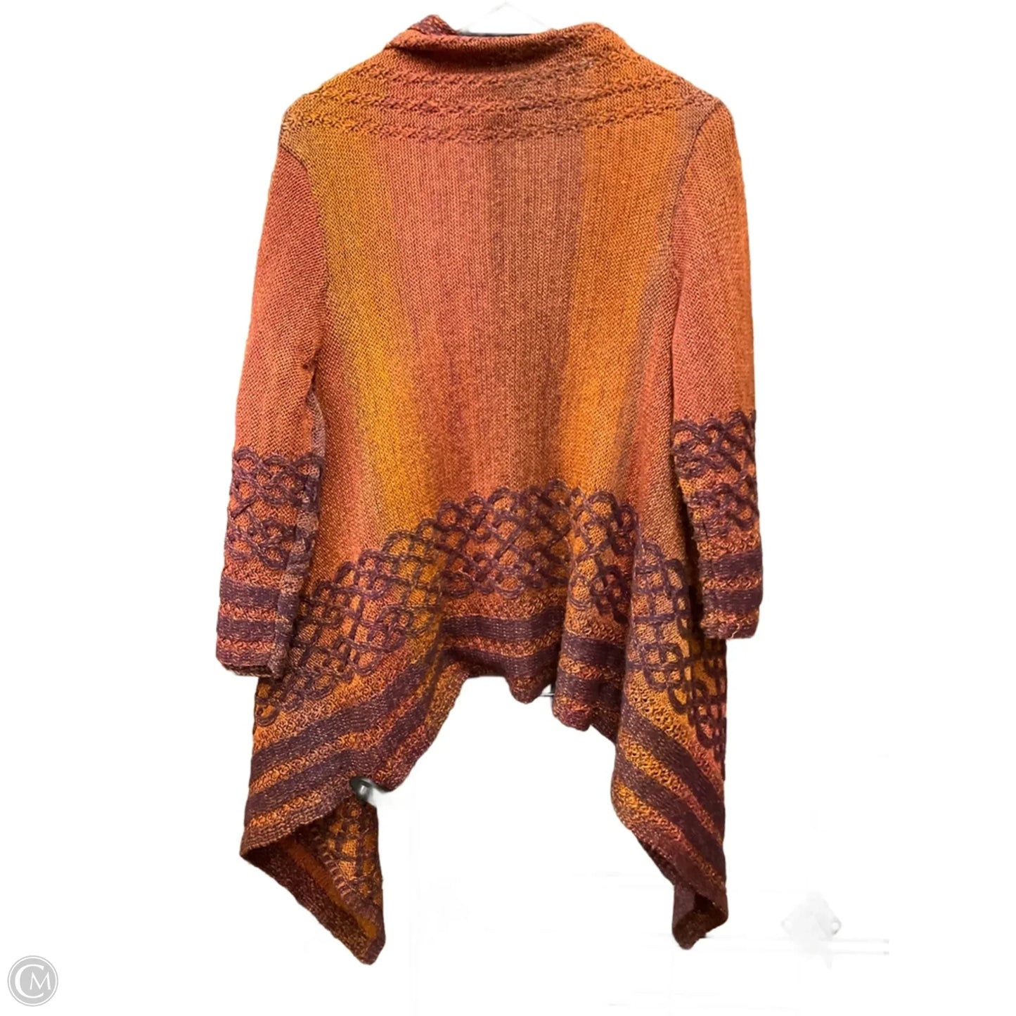 Sweater Cardigan By Coldwater Creek In Orange & Purple, Size: L