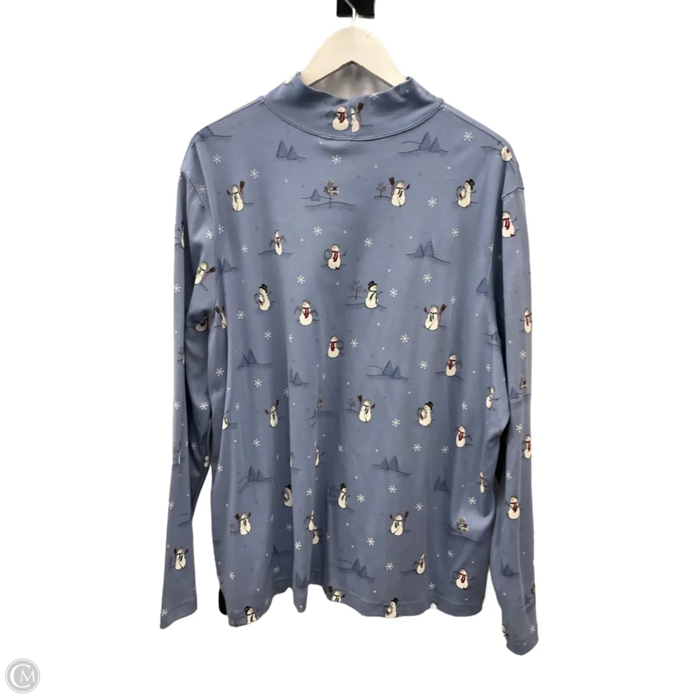 Top Long Sleeve By Croft And Barrow In Blue, Size: 3x
