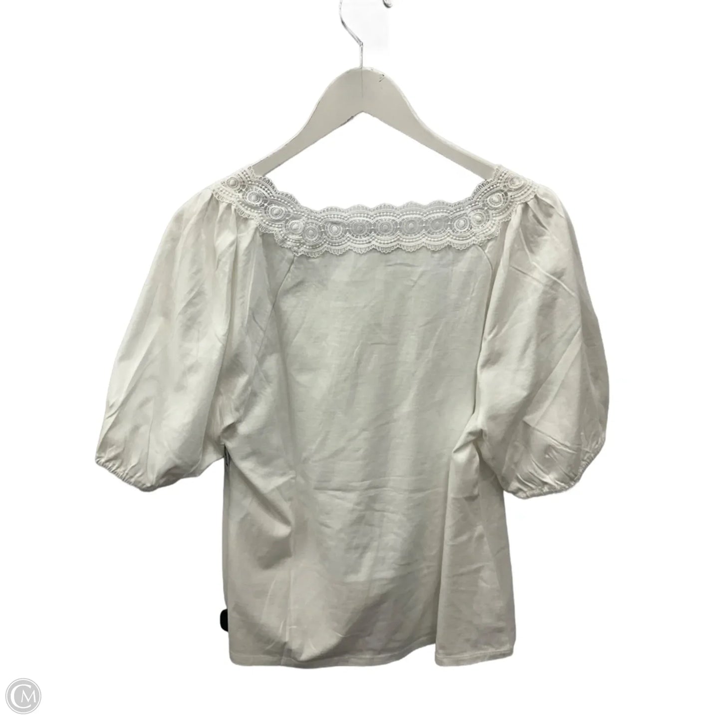 Top Short Sleeve By Talbots In White, Size: L