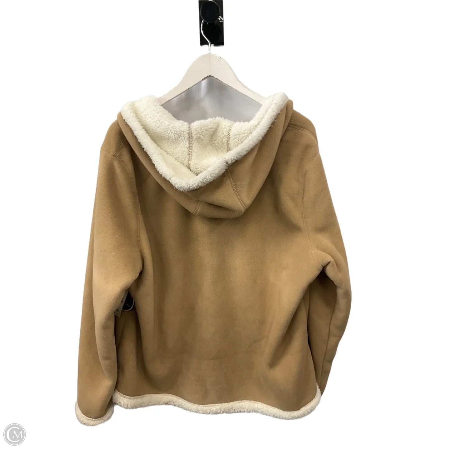 Jacket Fleece By Faded Glory In Beige, Size: 2x
