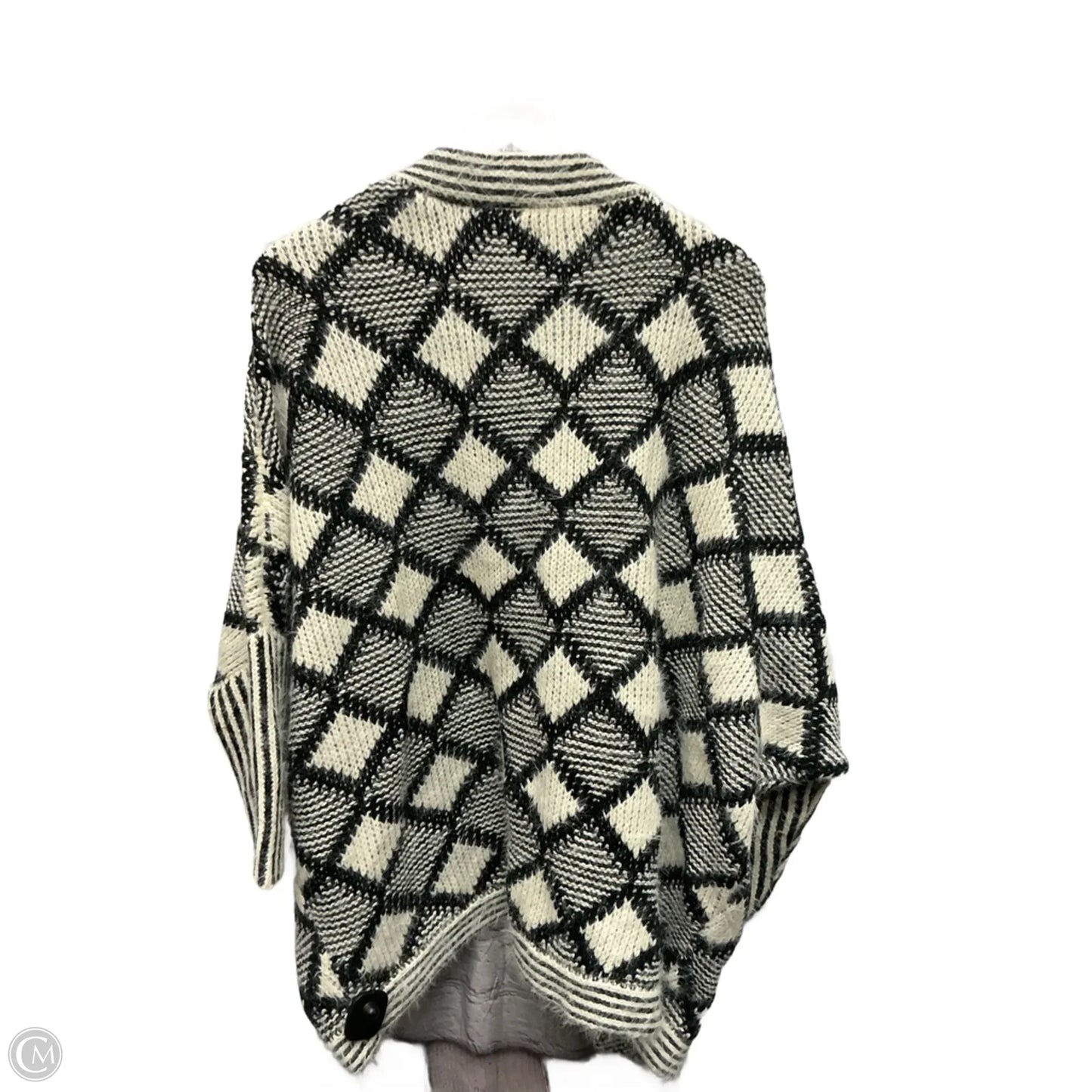 Sweater Cardigan By Maurices In Black & White, Size: 2x
