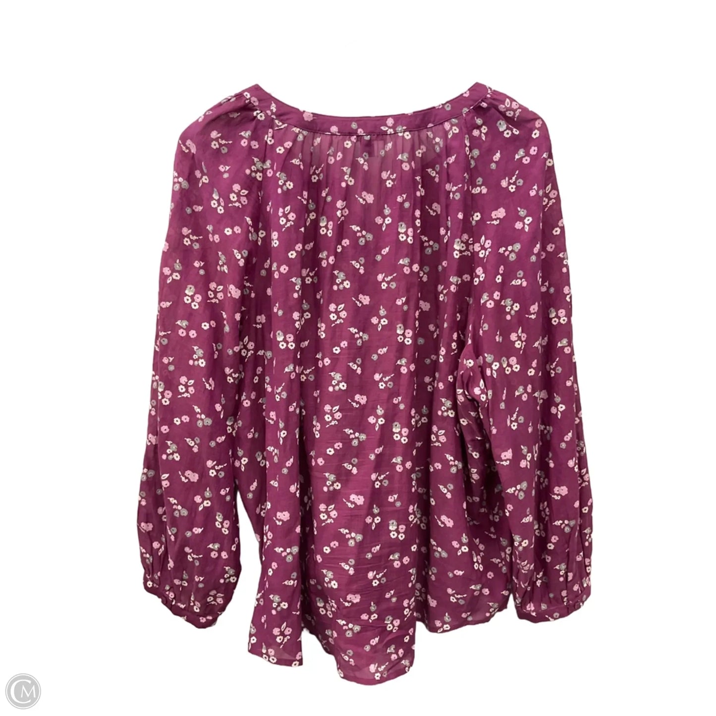 Top Long Sleeve By Ann Taylor In Purple, Size: Xxl