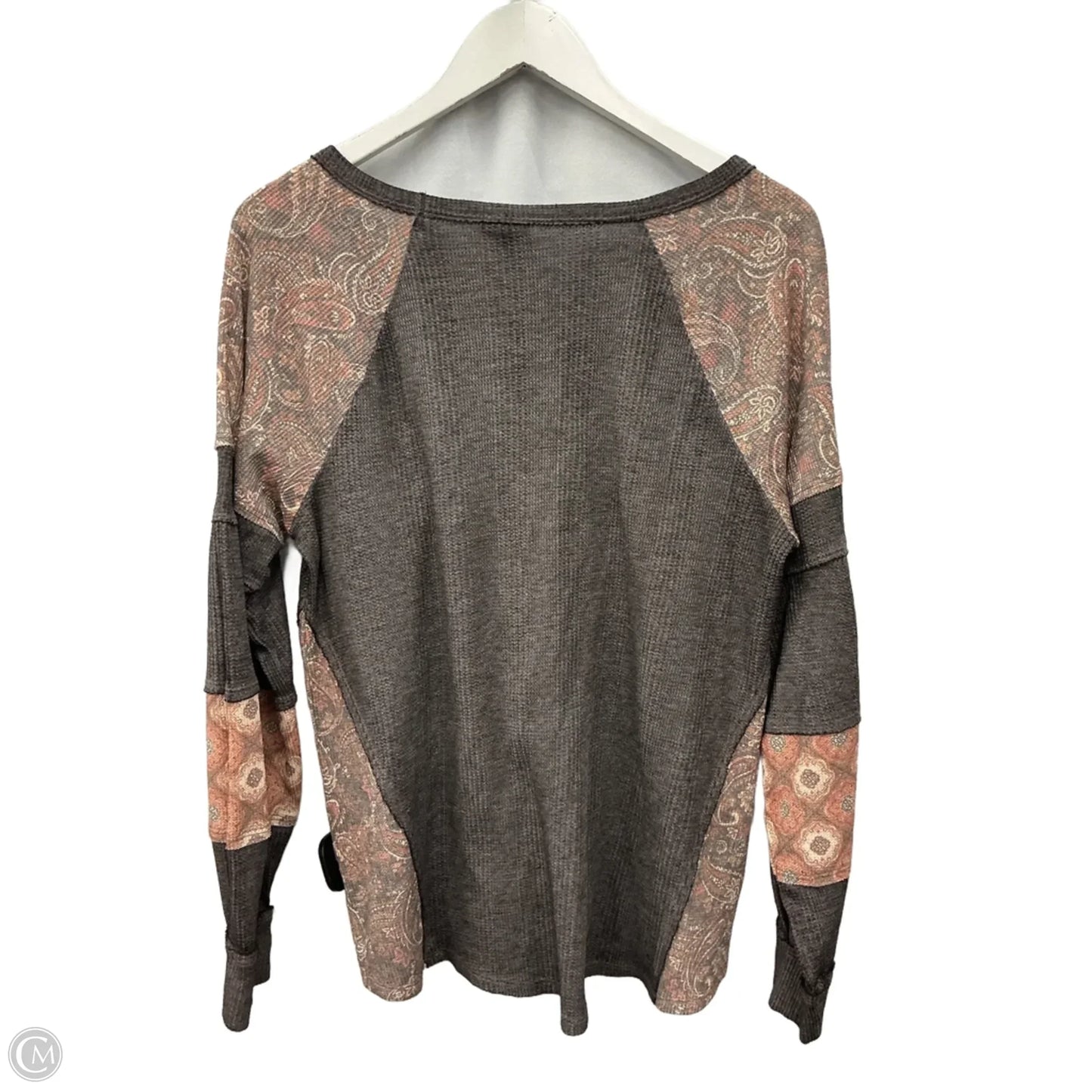 Top Long Sleeve By Cato In Brown, Size: L