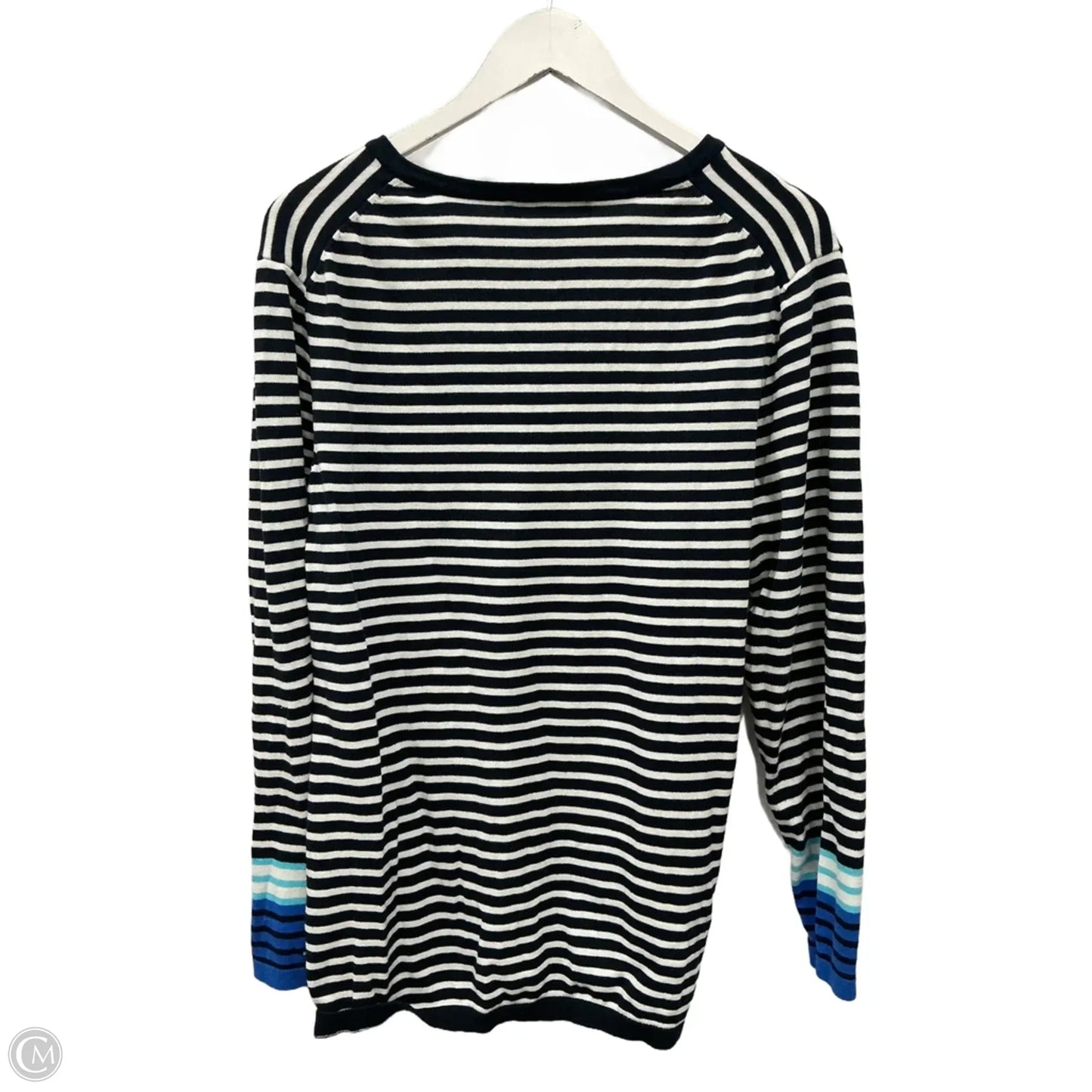 Top Long Sleeve By Tommy Hilfiger In Blue & White, Size: Xxl