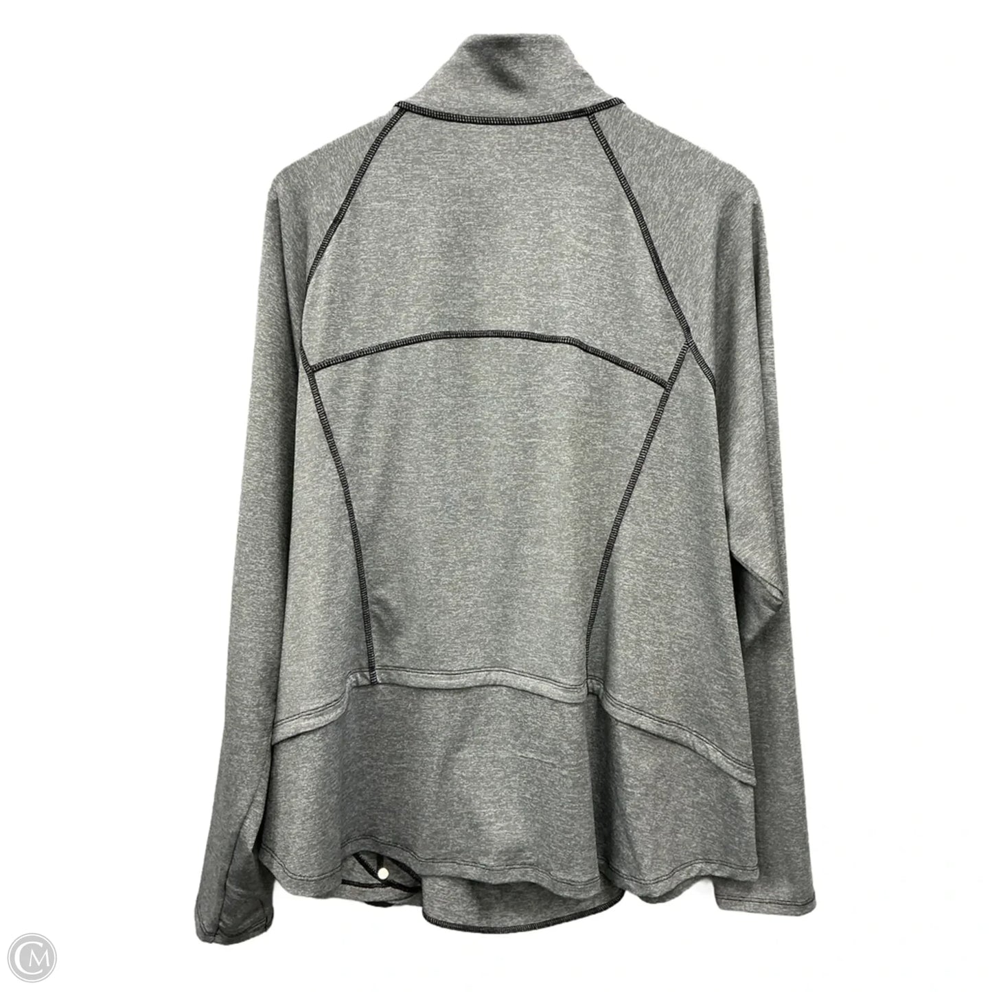 Athletic Top Long Sleeve Collar By Tek Gear In Grey, Size: 2x