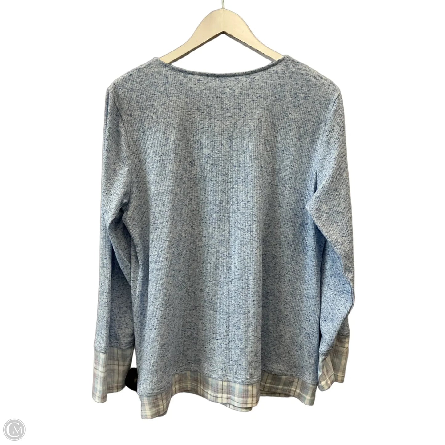 Top Long Sleeve By Cme In Blue, Size: L