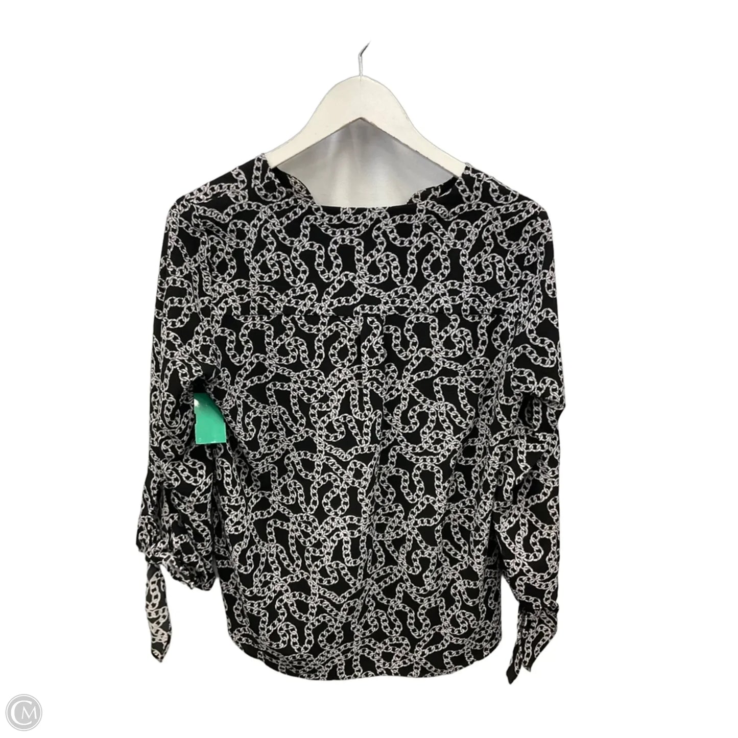 Top 3/4 Sleeve By Michael By Michael Kors In Black & White, Size: S